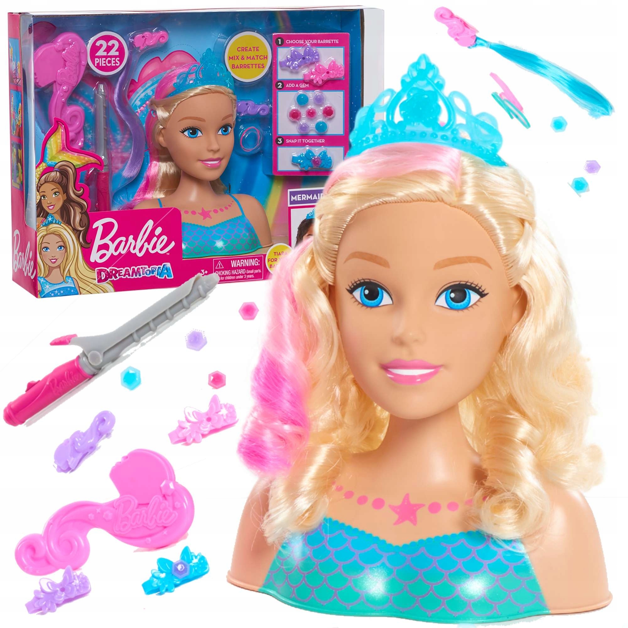 OUTLET LALKA GŁOWA DO CZESANIA I STYLIZAJI WŁOSÓW BARBIE