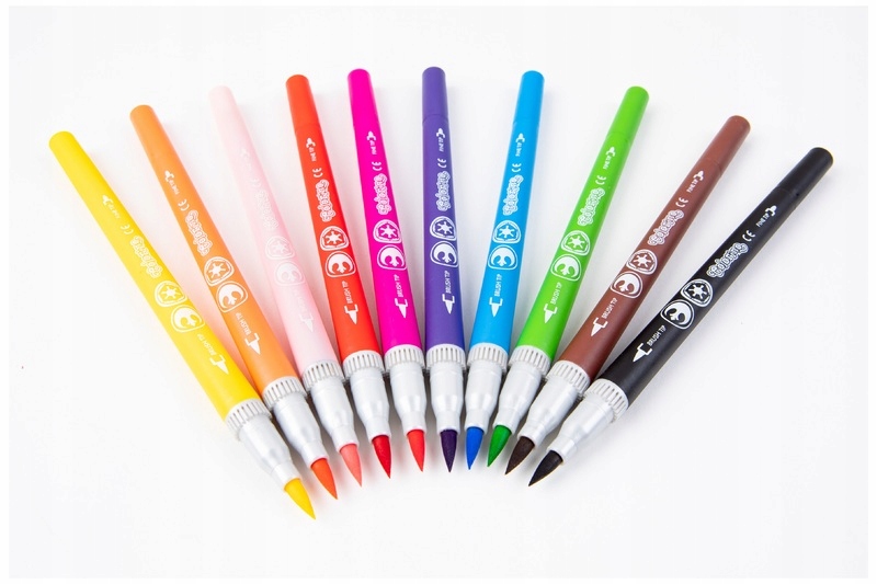 Opakowanie SZKOLNYCH Flamastrów Kolorowe Mazaki dla Dziecka Dwustronne Marka inna