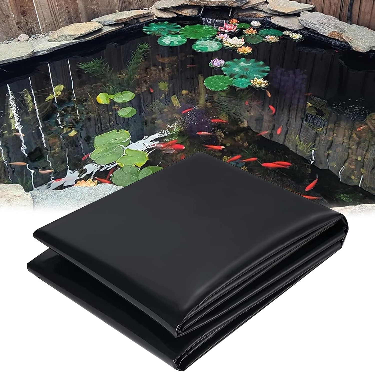 Koberec do jezírka Hdpe 3mx6m 0.5 mm Černá podlahová krytina do zahradního jezírka