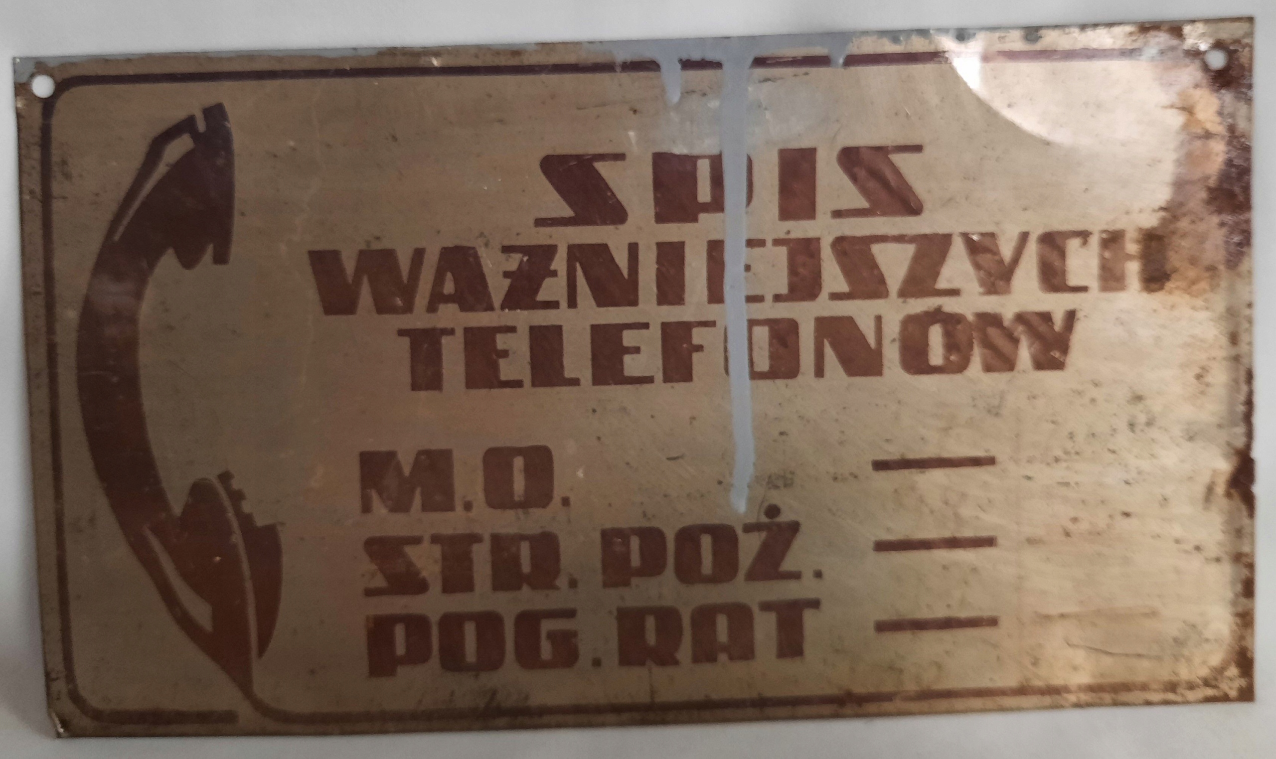 Tabliczka Informacyjna Telefony Milicja Vintage PRL