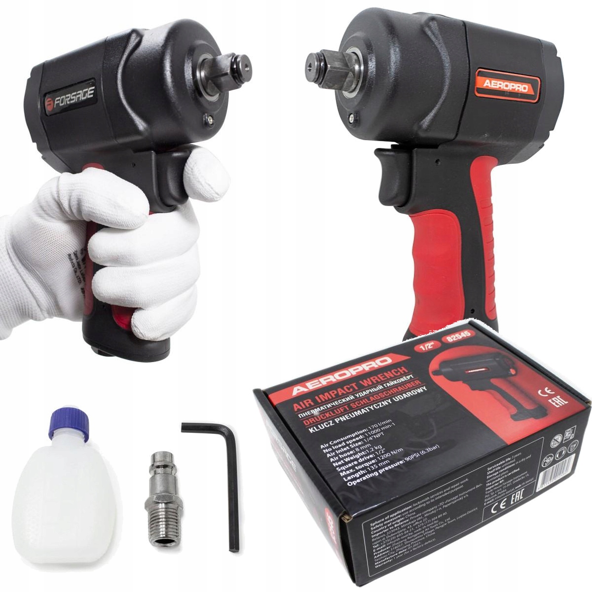 Pneumatický kľúč 1200 Nm Twin Hammer 1/2" Forsage
