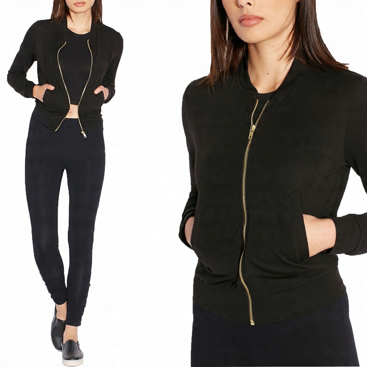 

Miss Selfridge Damska Czarna Kurtka Bomberka M 38