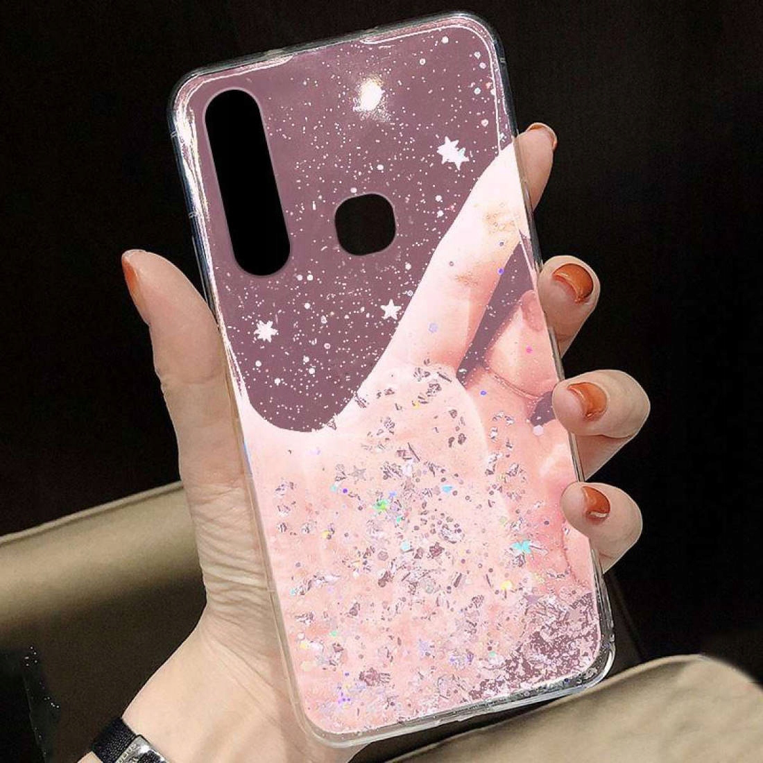 SILIKONINIS GLITTER DĖKLAS, skirtas XIAOMI REDMI 12C Originalios pakuotės būklės