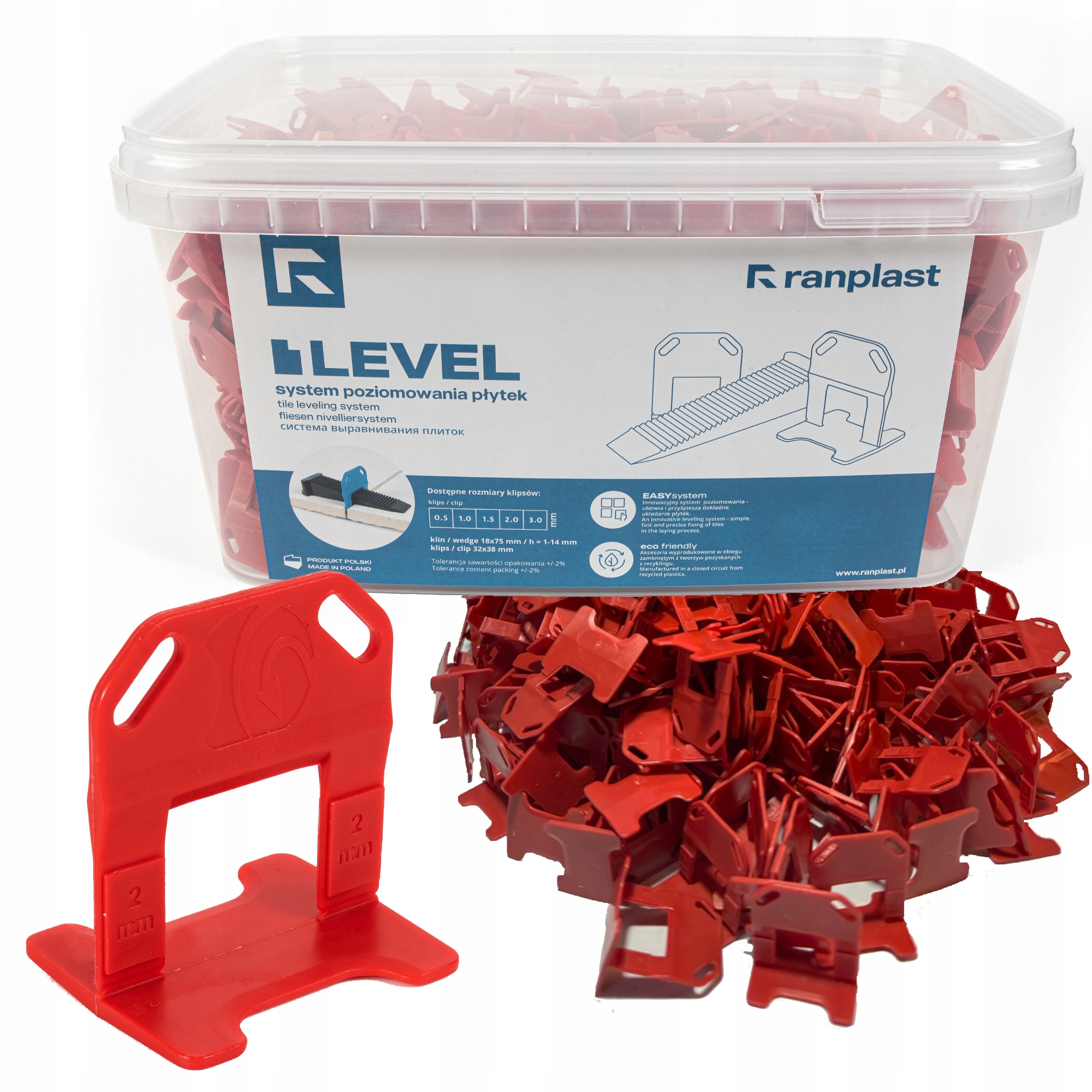 Systém vyrovnávání dlaždic Klipsy glazurovací Klips 700 kusů 2 mm Ranplast