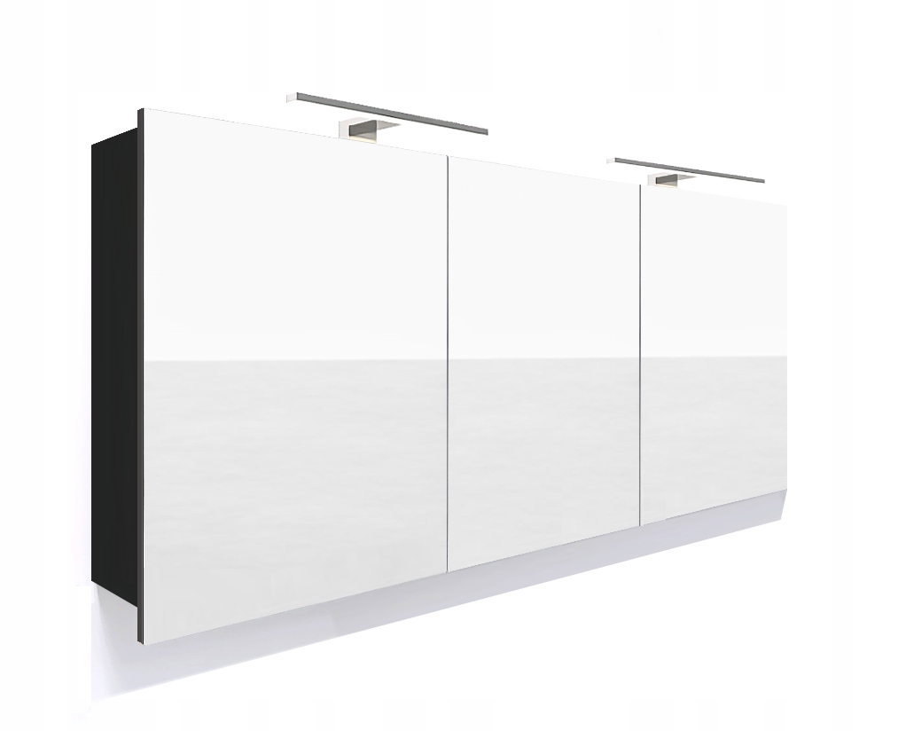 Koupelnová Skříňka Se Zrcadlem A Led Osvětlením Zrcadlová Skříňka 150 Černá