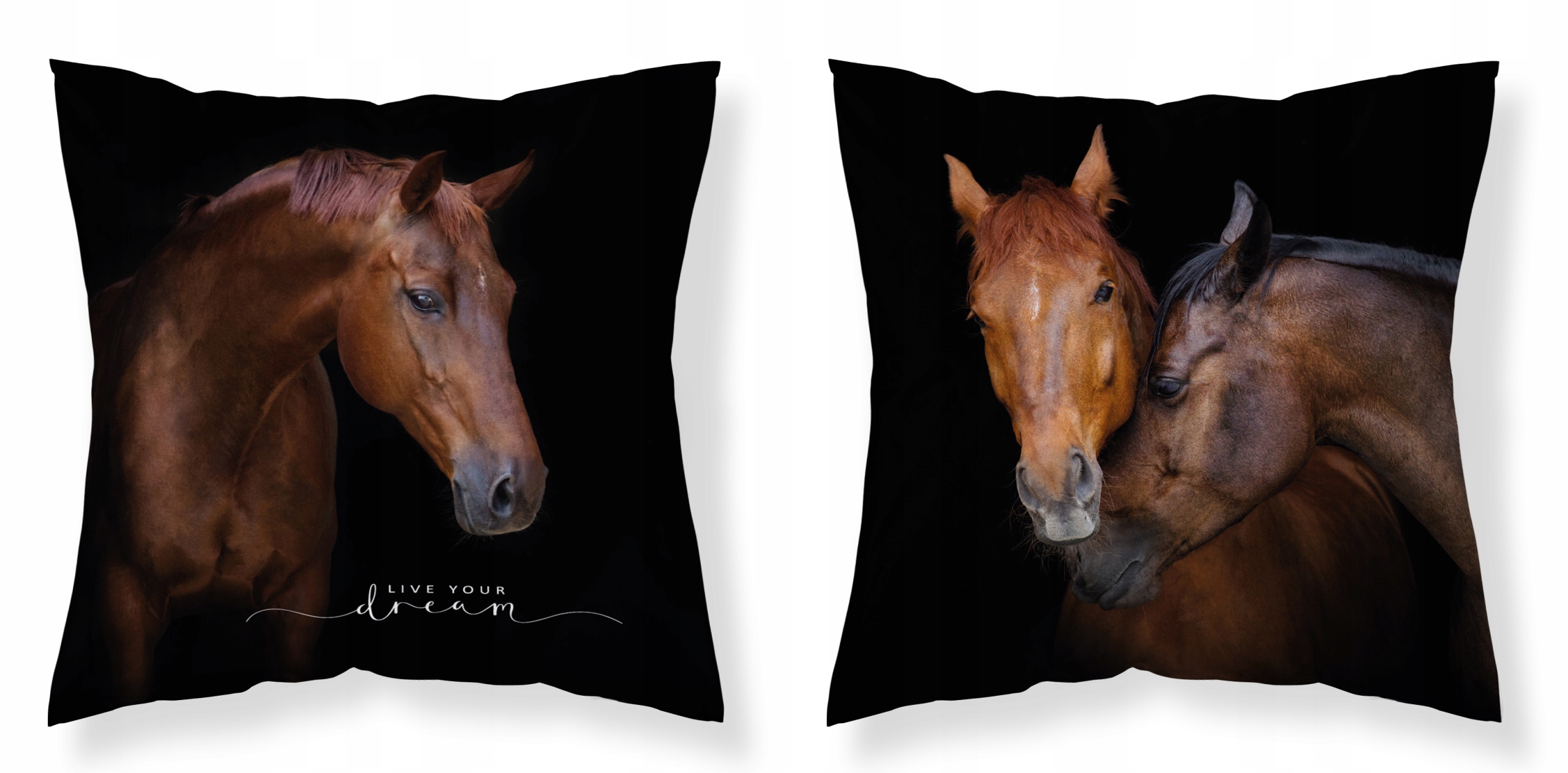 

Poszewka dwustronna Koń Konie Konik black 40x40