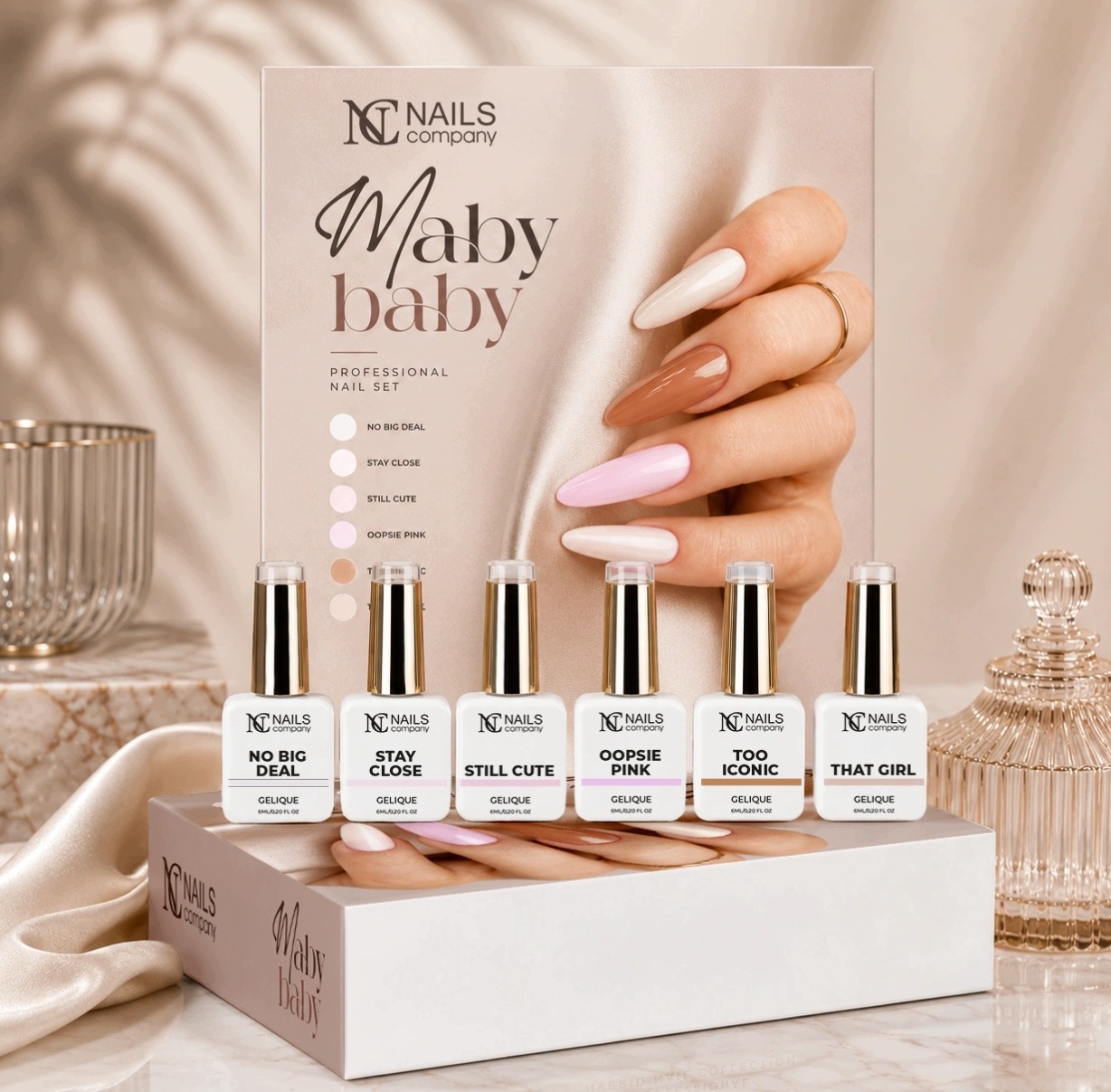 Zestaw lakierów hybrydowych Maby Baby Nails Company 6szt.