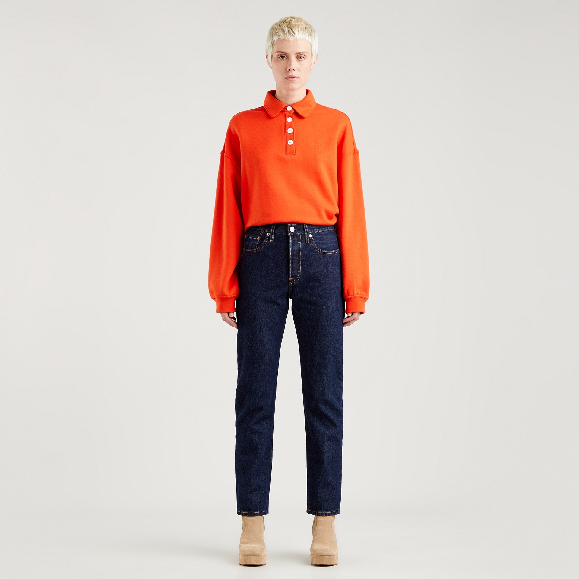 Levi's Dámské Džíny S Vysokým Pasem, Tmavě Modré, S Knoflíky 30/30 7AA