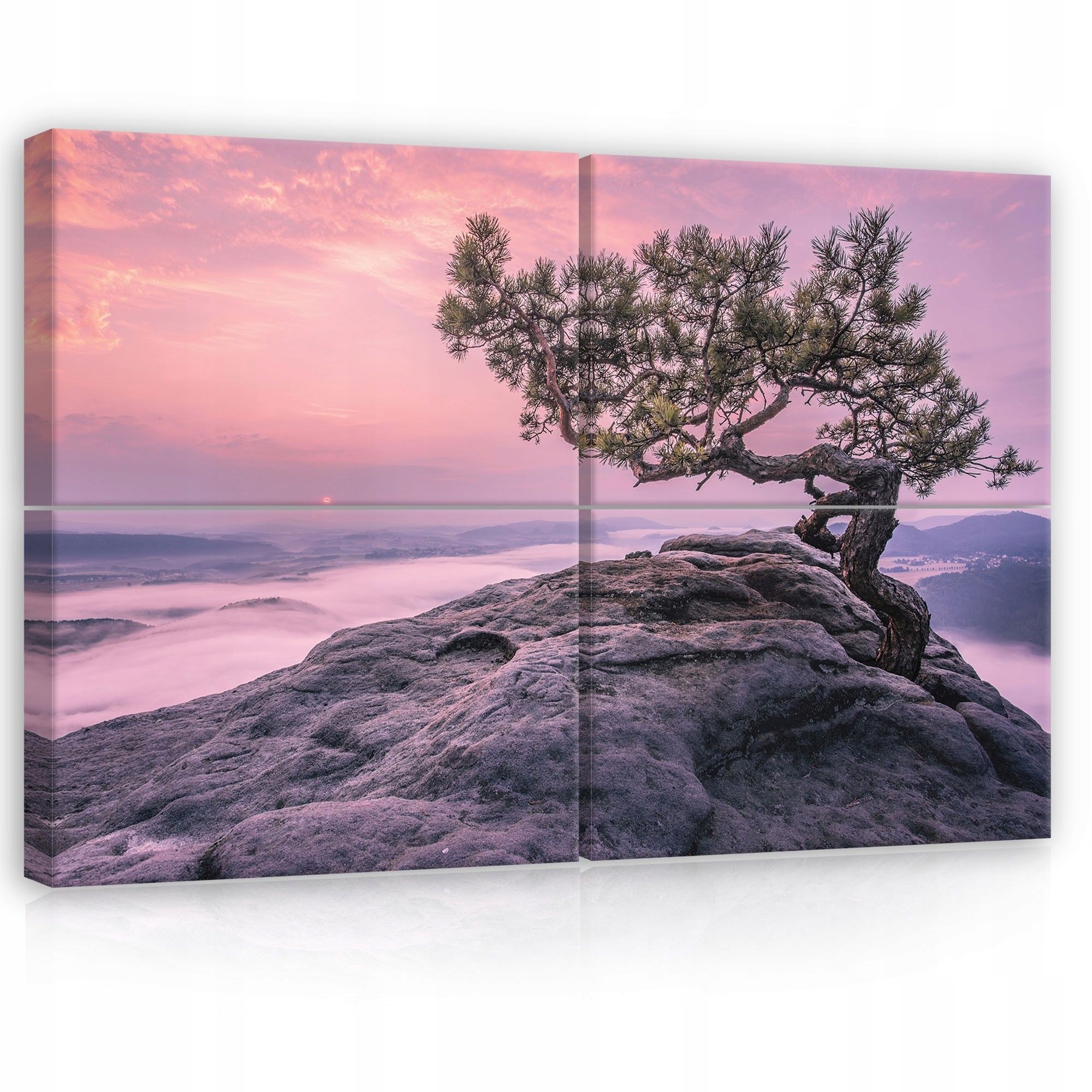 Obraz 120x80 modulárna krajina príroda hory skala strom borovica hmla