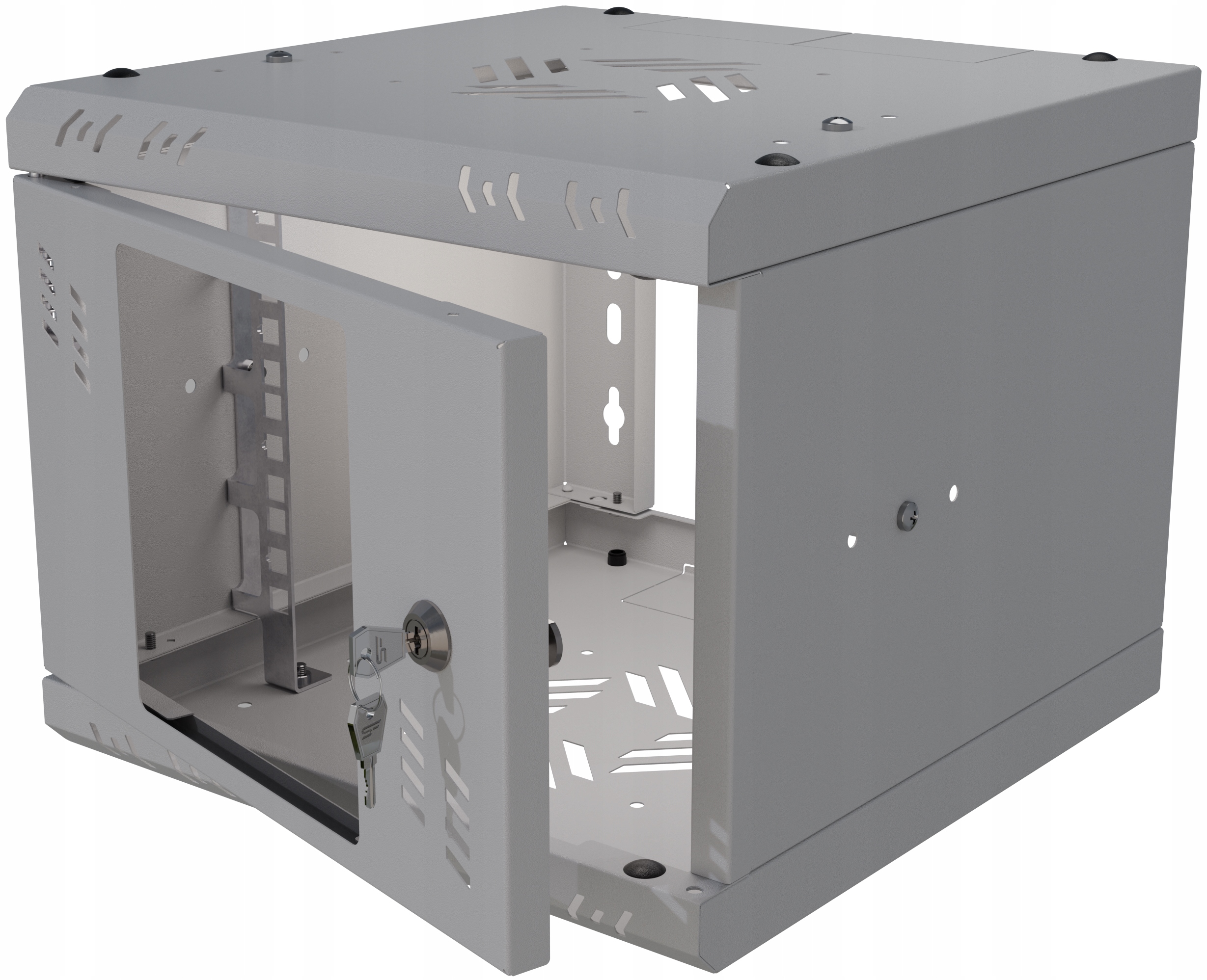 Skříň Rack 10" 4U 300 mm Serverová závěsná vrata s sklem Šedá Stalflex