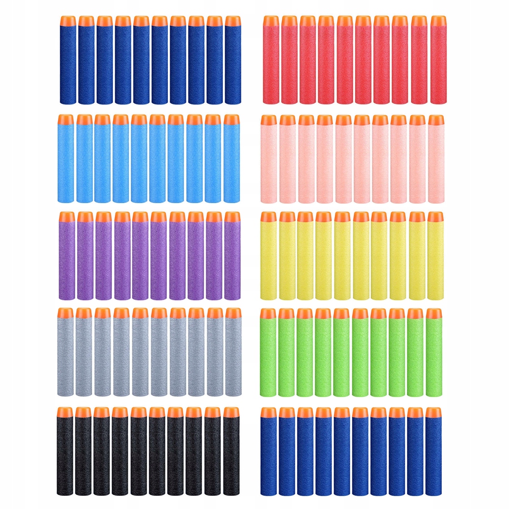 100 STRZAŁEK DO NERF STRZAŁKI DO NERFA KOLOROWE Rodzaj pistolety