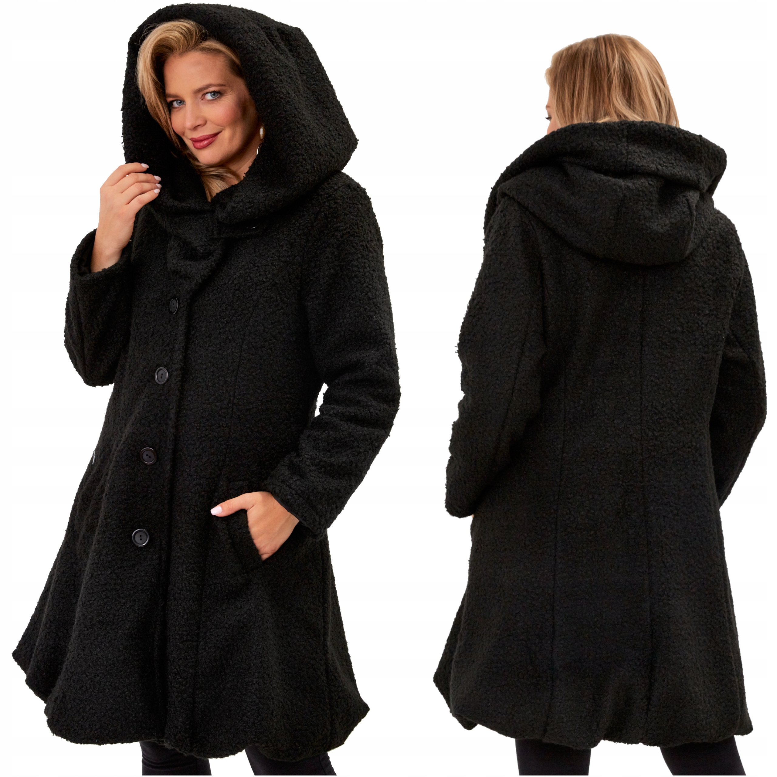 Dámský zimní kabát S Kapucí Teplý podzimní Plus Size Polský Výrobce