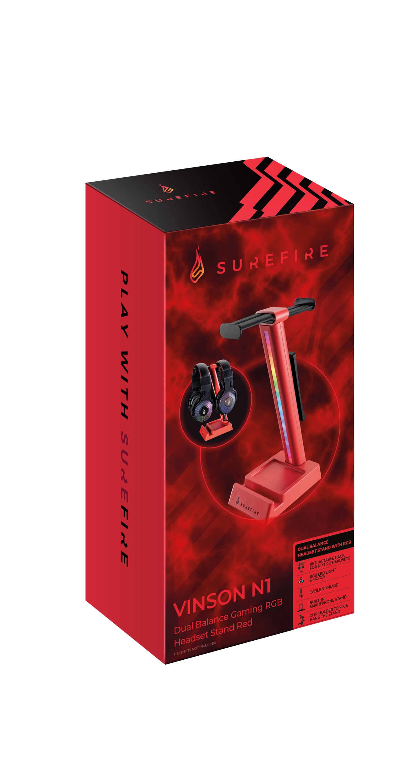 Stojak na słuchawki SureFire Vinson N1 RGB red Model Vision N1 czerwony