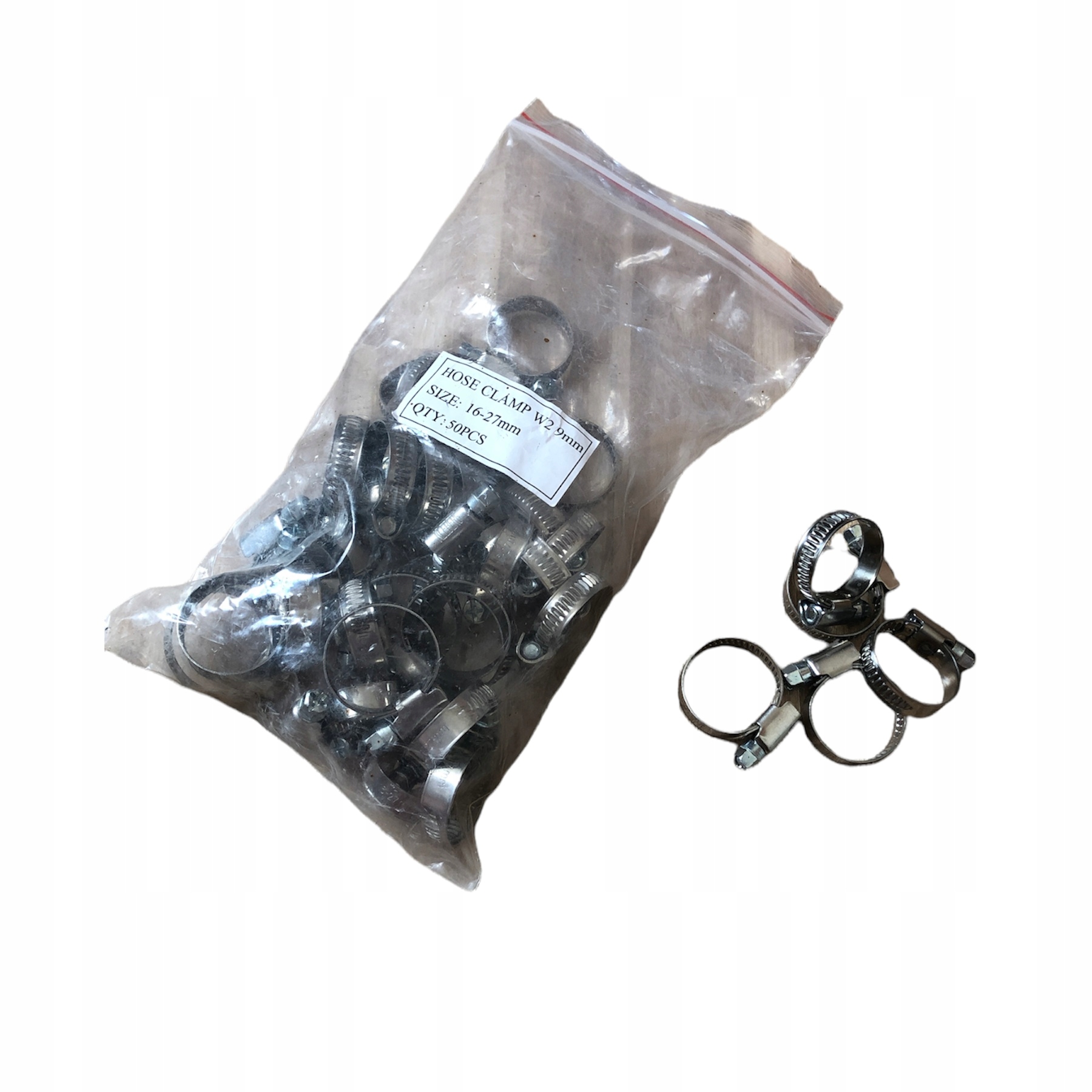 HOSE CLAMP W2 9MM (16-27MM) 50 SZTUK OPASEK Marka inna