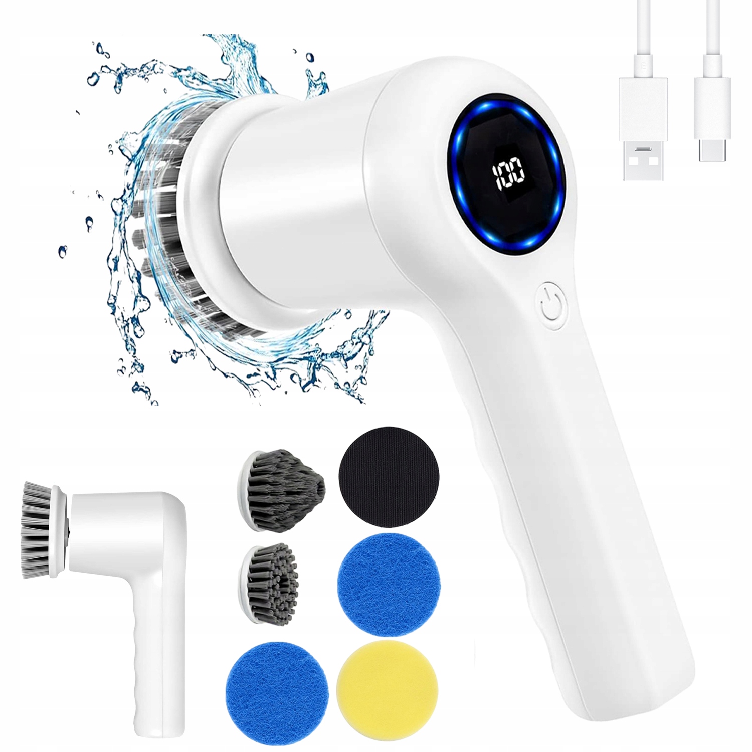 Levně Elektrický Rotační Kartáč Spin Scrubber Pro Čištění 5W1