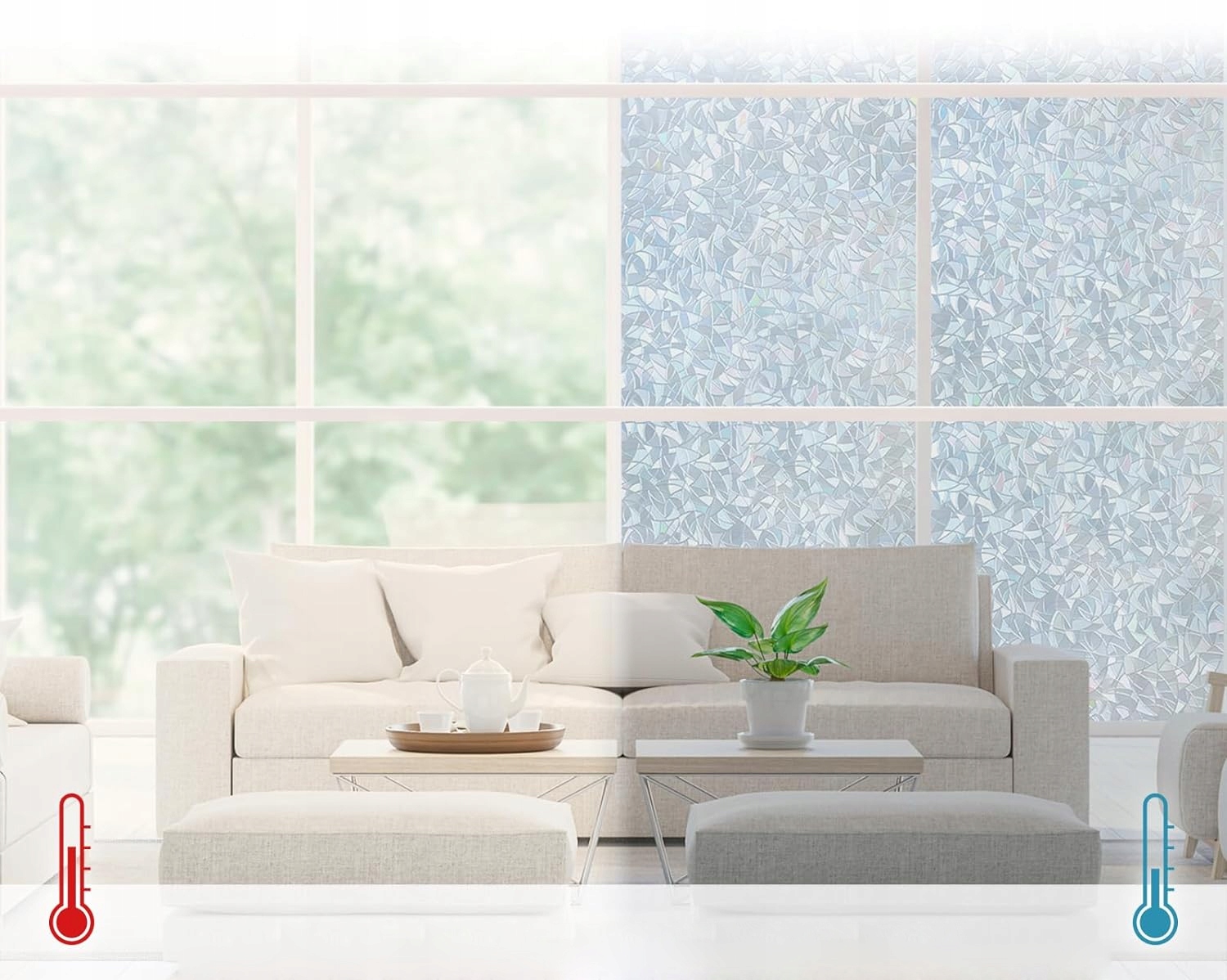 FOLIA NA SZYBĘ OKIENNA WITRAŻOWA OZDOBNA CHRONIĄCA PRYWATNOŚĆ 60*100cm Marka blurr