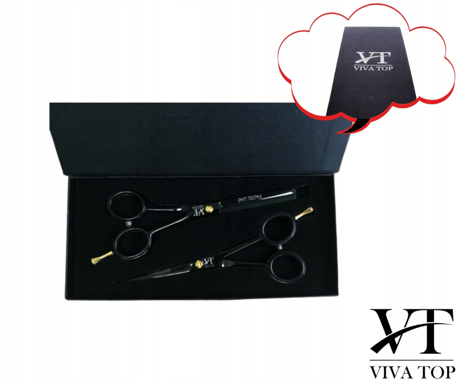 Sada nůžek na nůžky 5,5" nůžky 5,5" pouzdro, černá barva, 2 ks.