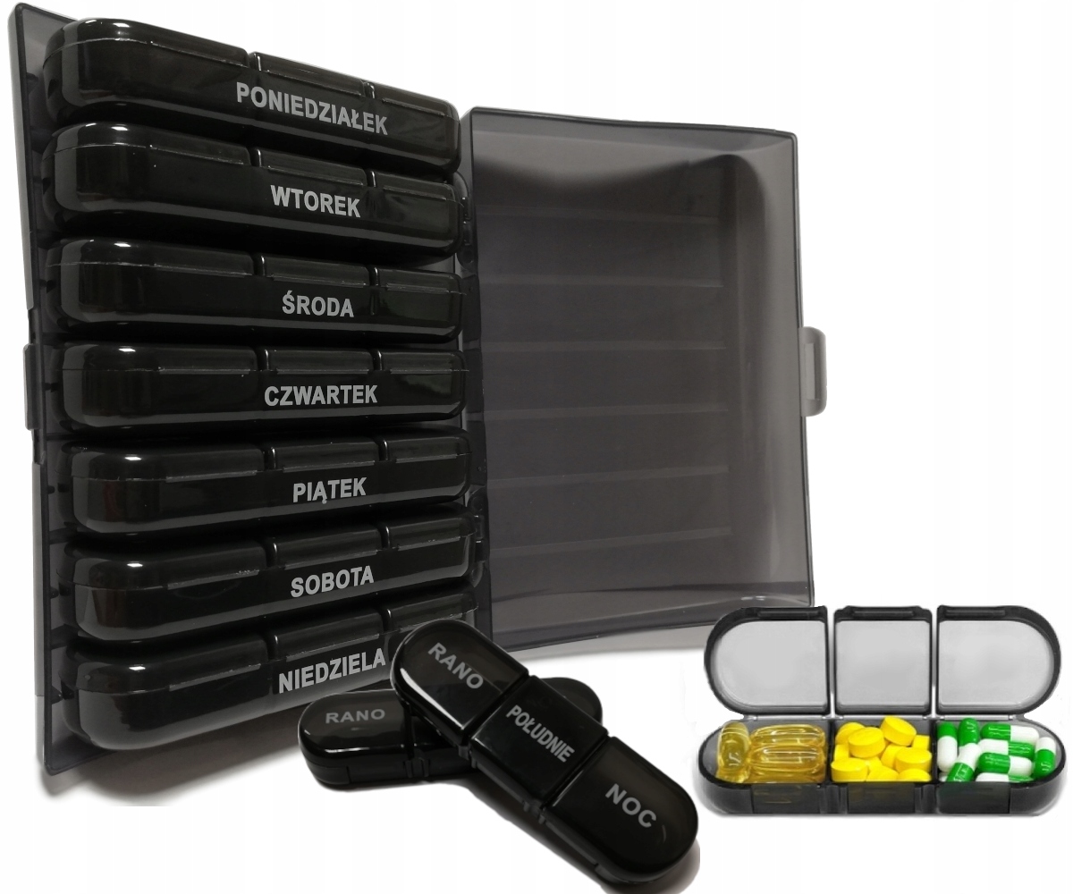 V5 PUDEŁKO NA LEKI TABLETKI ORGANIZER NA 7 dni 3 PORY DNIA POLSKIE NAPISY EAN (GTIN) 5904151285840