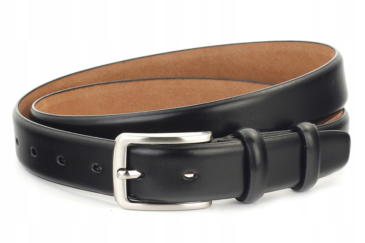 MĘSKI PASEK SKÓRZANY KLASYCZNY 3cm CZARNY