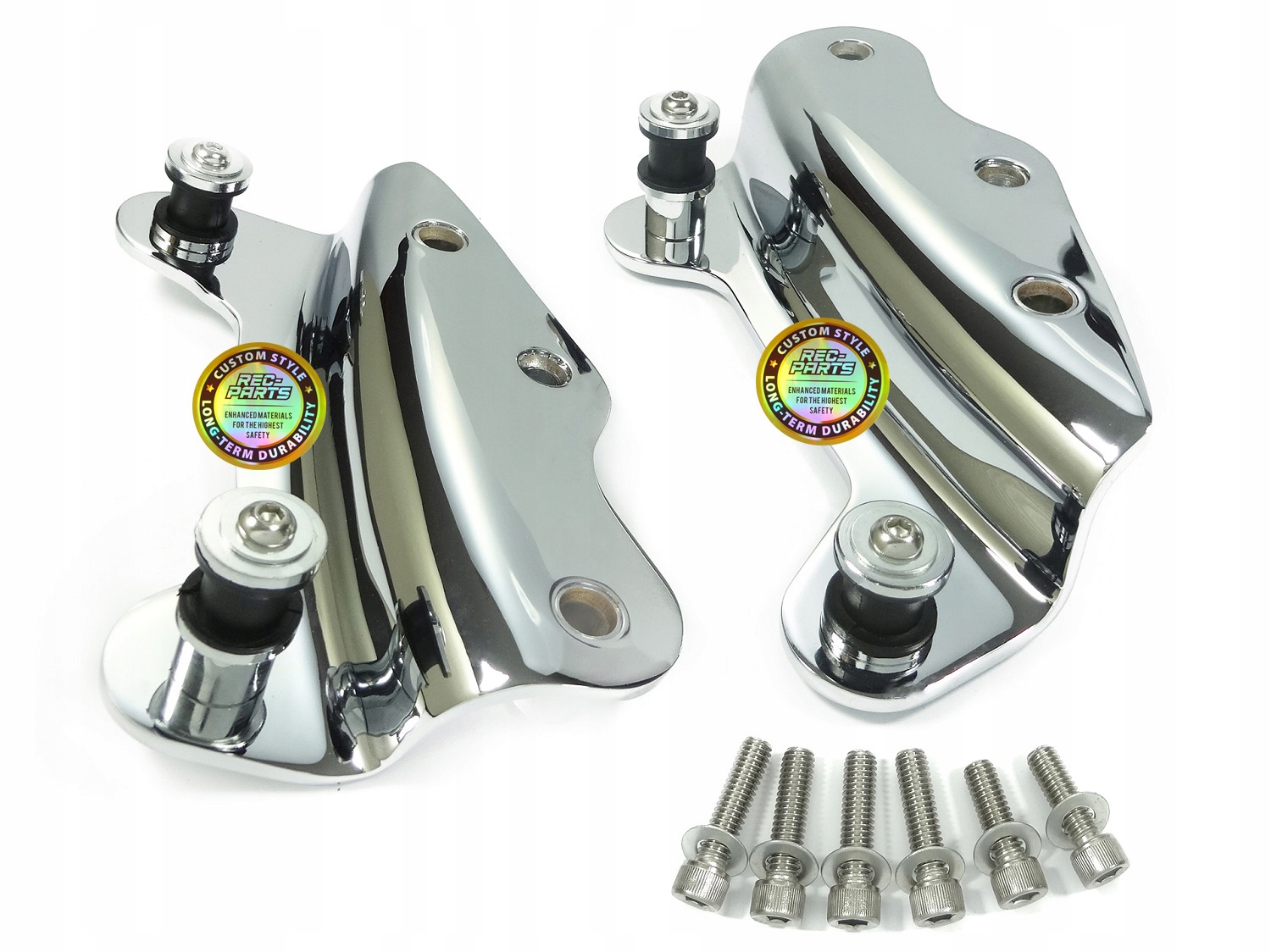 4-bodový dokovací set Chrómové háčiky pre Harley Touring 09-13