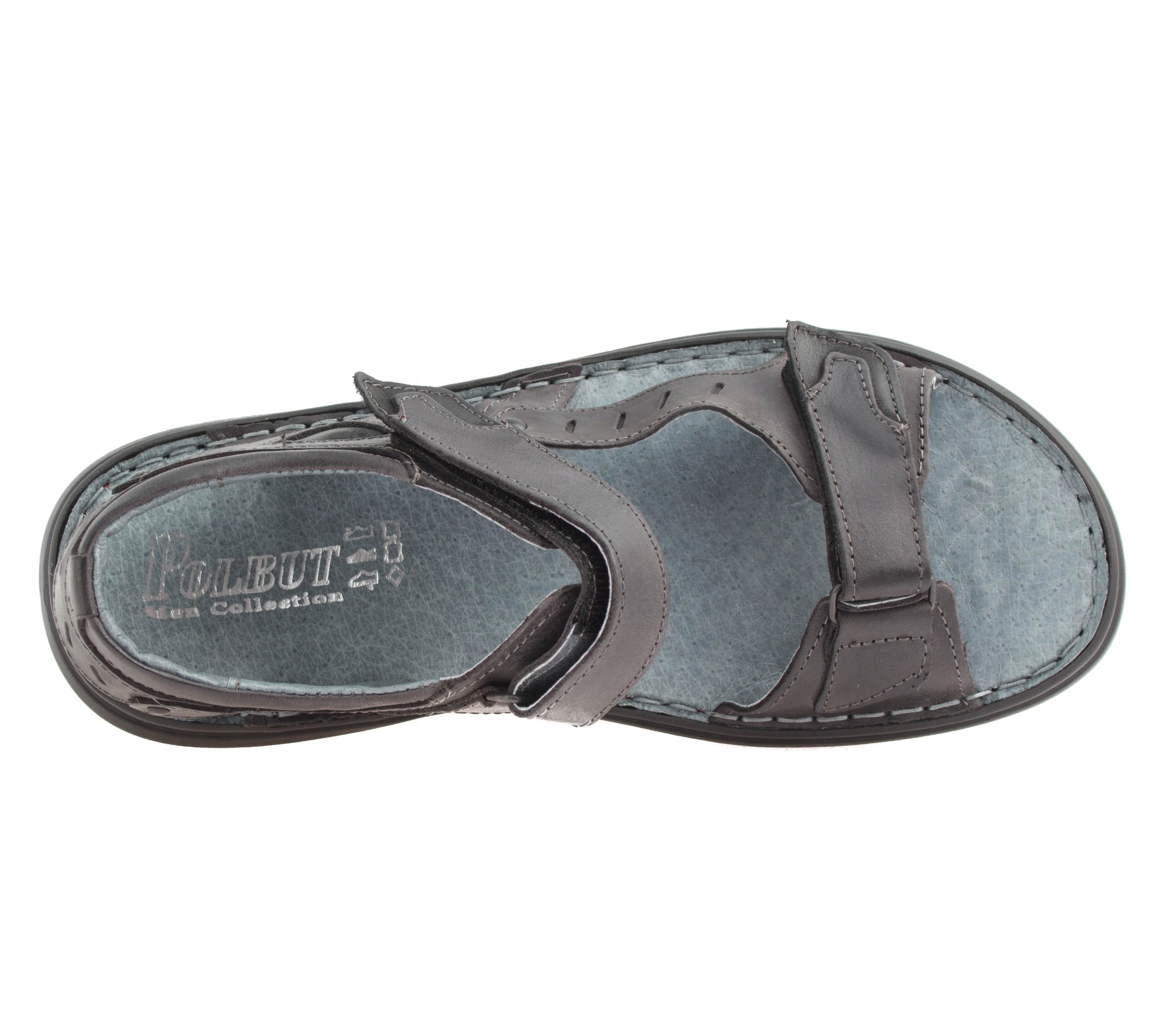 POLSKIE SANDAŁY POLBUT SKÓRZANE 277 SZARE 44 Rozmiar 44