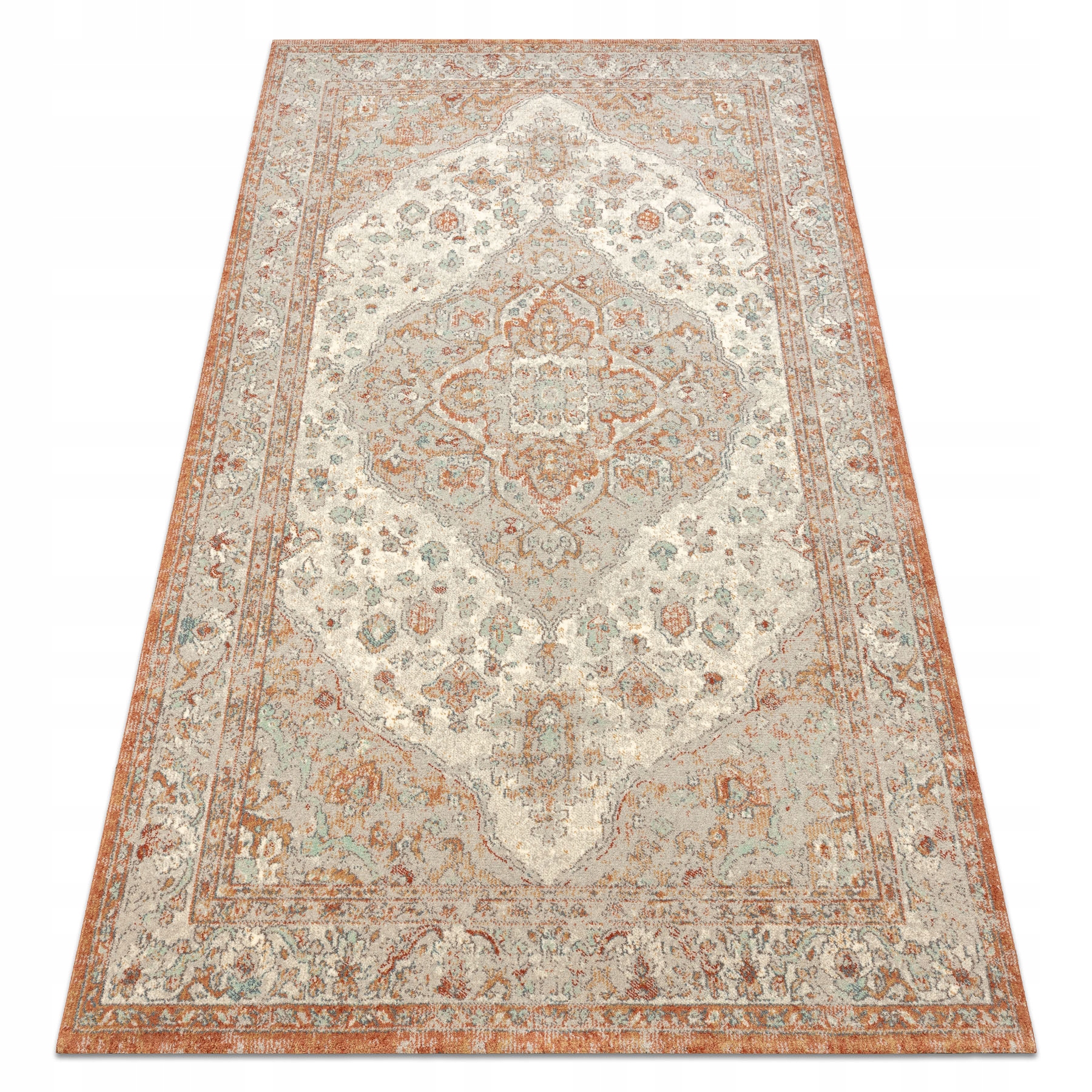 Dywan wełniany Do Salonu Ekskluzywny Ornament rozeta terakota 160x240 cm