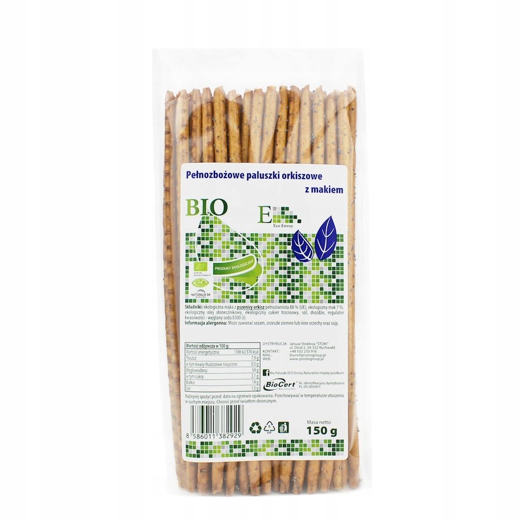 4x Tyčinky Špaldové Celozrnné S Mákem Bio 150 g Envoy