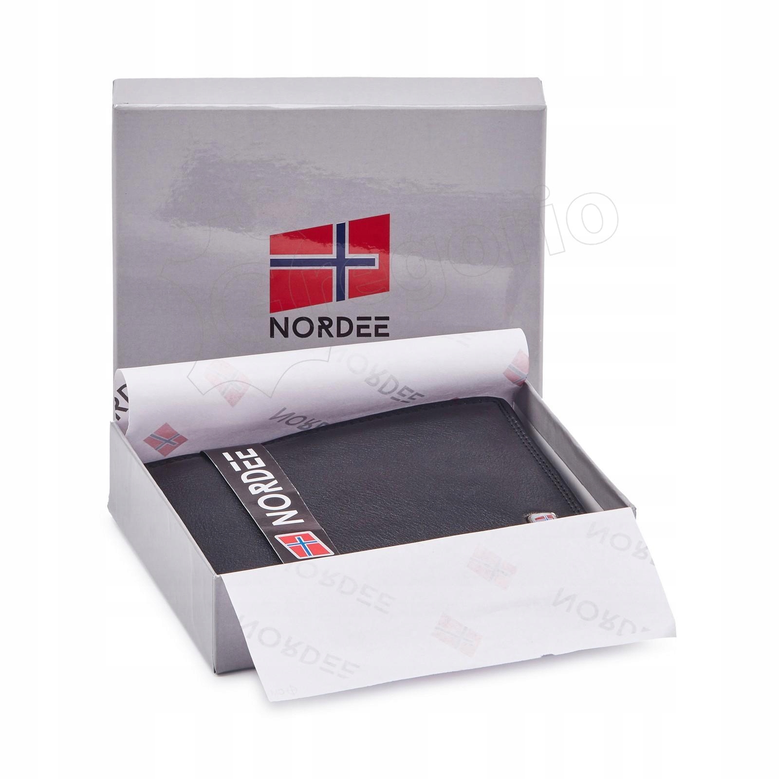 ORYGINALNY SKÓRZANY MĘSKI PORTFEL RFID XXL NORDEE Materiał dominujący skóra naturalna