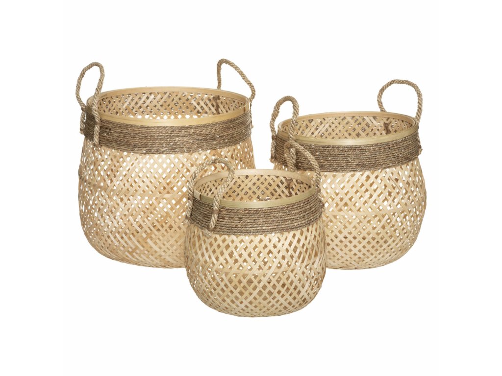 Úložné koše Rope, pletené, 3 ks