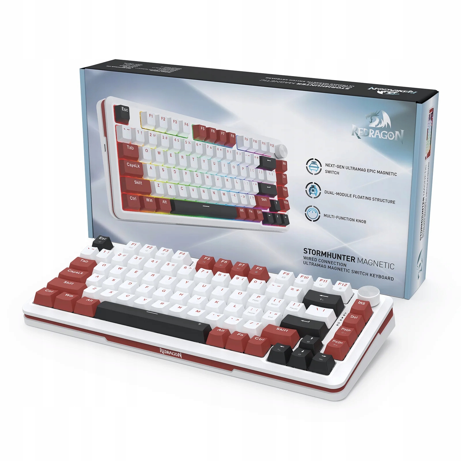 Magnetická klávesnice Redragon K721WRB-RGB-M Stormhunter Magnetic