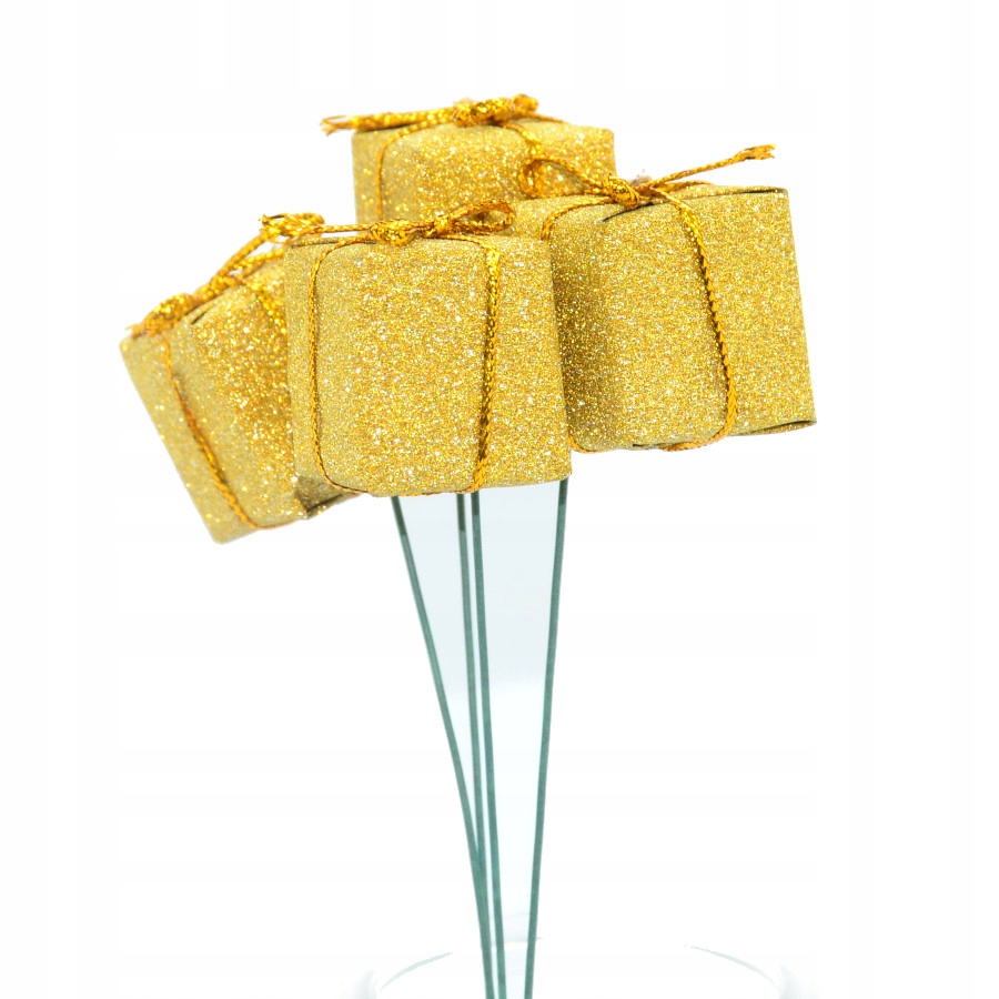 

Prezenty pik Złote Brokatowe 4 sztuki stroik dekor