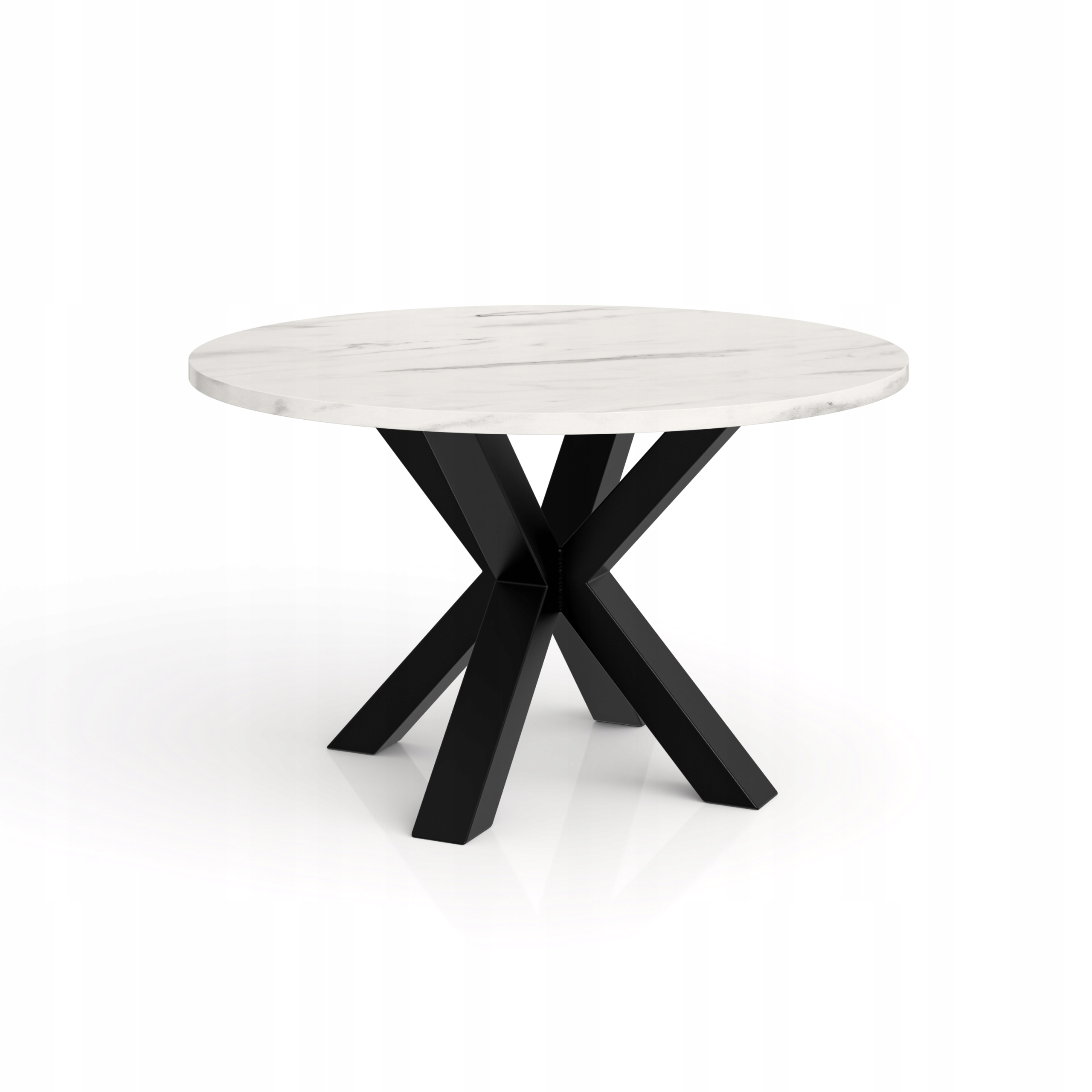 Stolek bílý glamour kulatý, stolek Bílý mramor, loftová lavice černá kovová