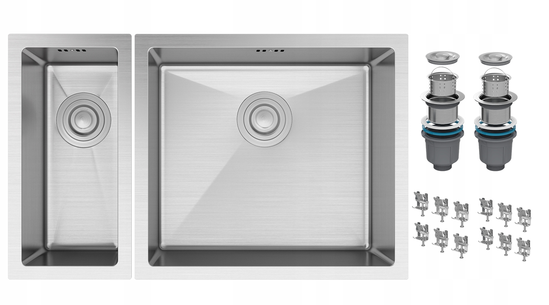 Oceľový Drez S Jednou A Pol Komorou 2 Ks BARI2249