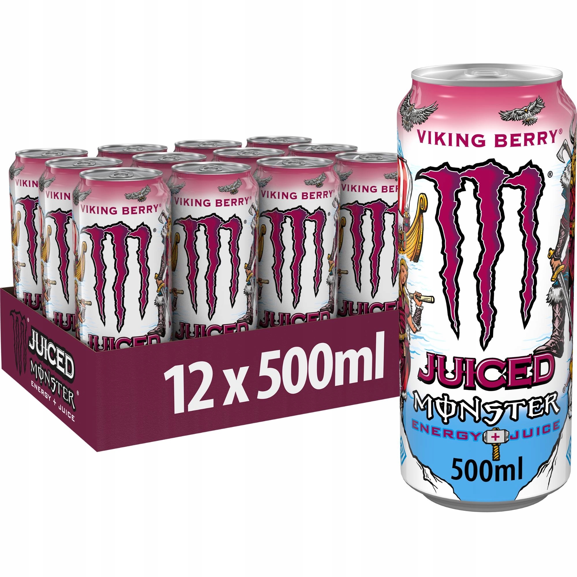 Monster Energy Juice Viking Berry perlivý energetický nápoj 12x 500ml