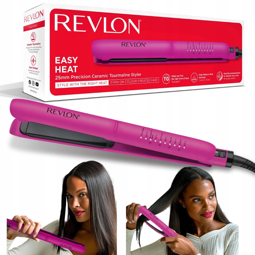 Prostownica Ceramiczna Do Włosów Revlon Easy Heat Straightener RVST2217E