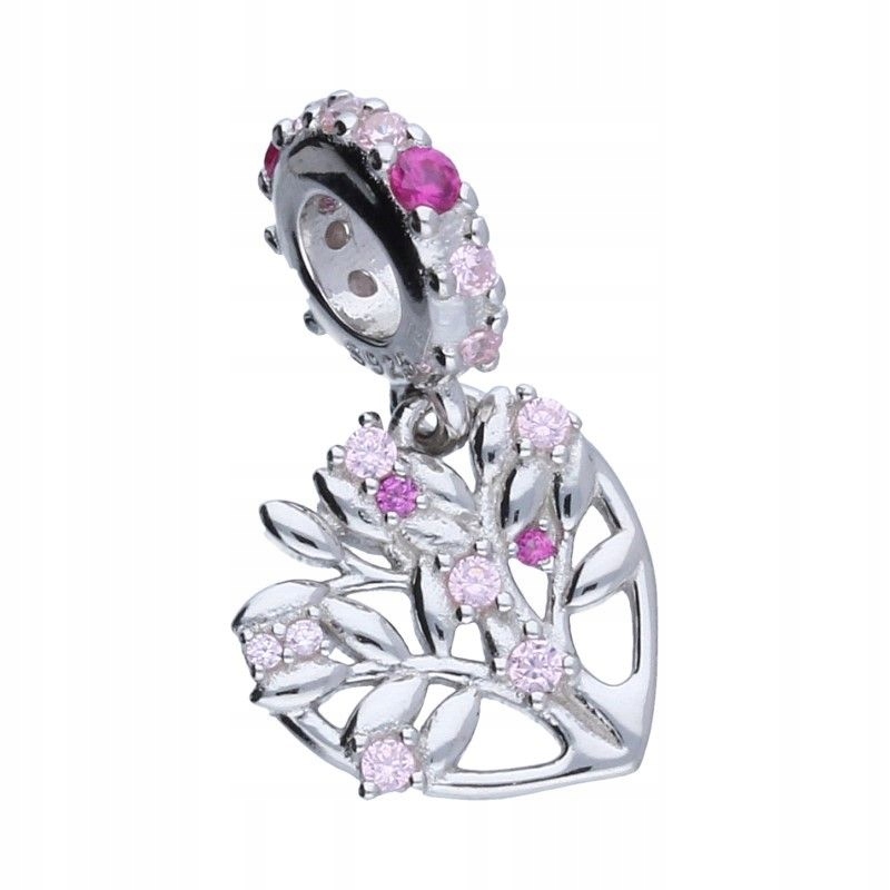 Přívěsek Bead na náramky Stříbro 925 s růžovými zirkony 2.4 g