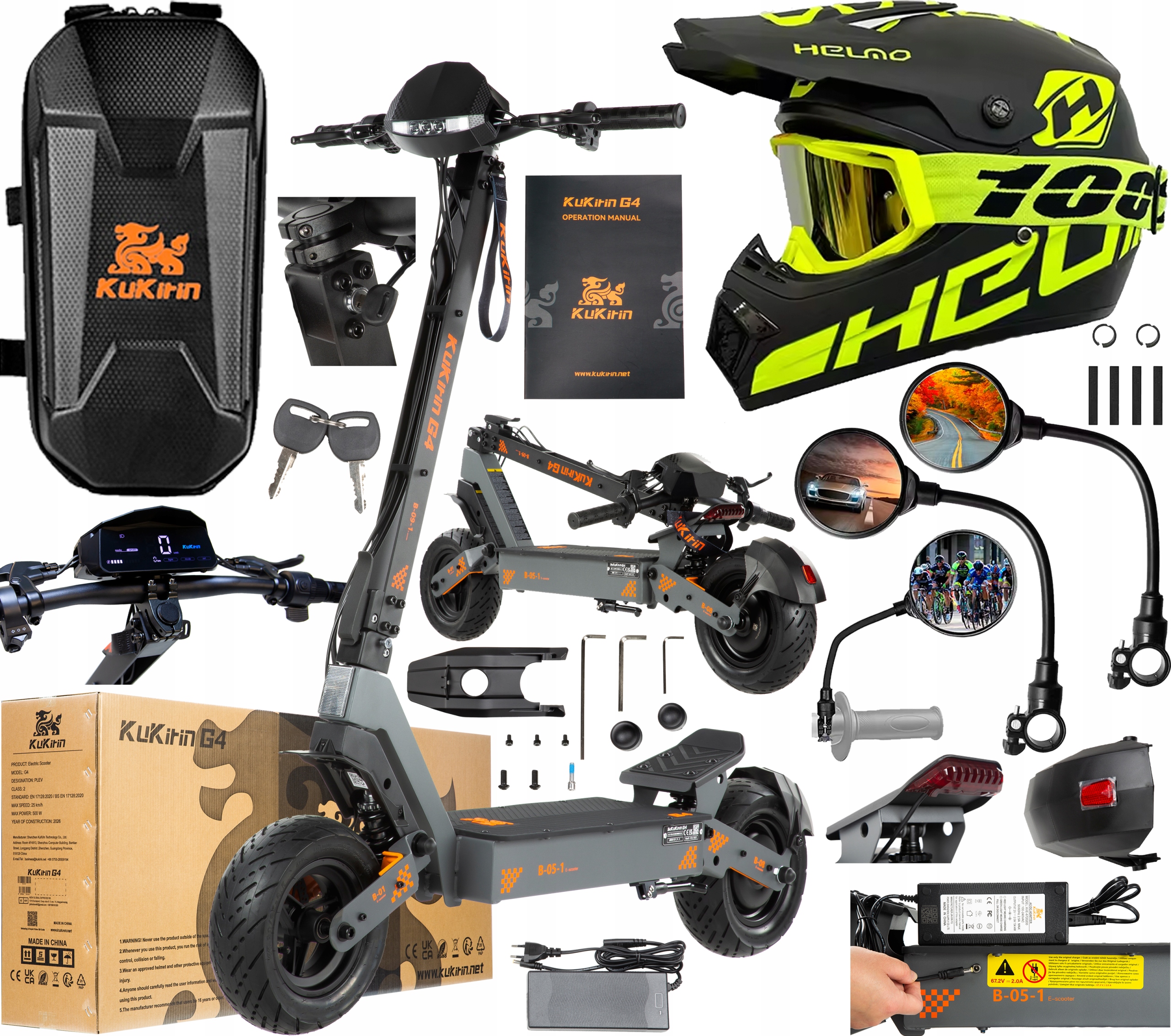 2026 KuKirin G4 Pojazdy elektryczne 2000W 60V 20Ah 70KM/H 75KM 11" +Prezent