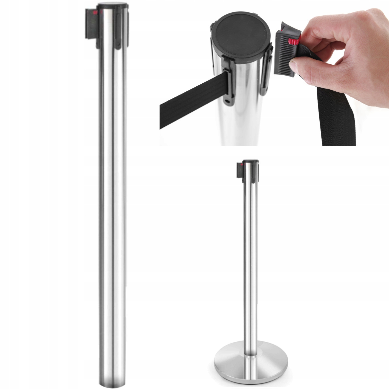 Hotelový Zahrazovací Sloupek S Výsuvnou Páskou 2.7 M Bez Podstavce Hendi