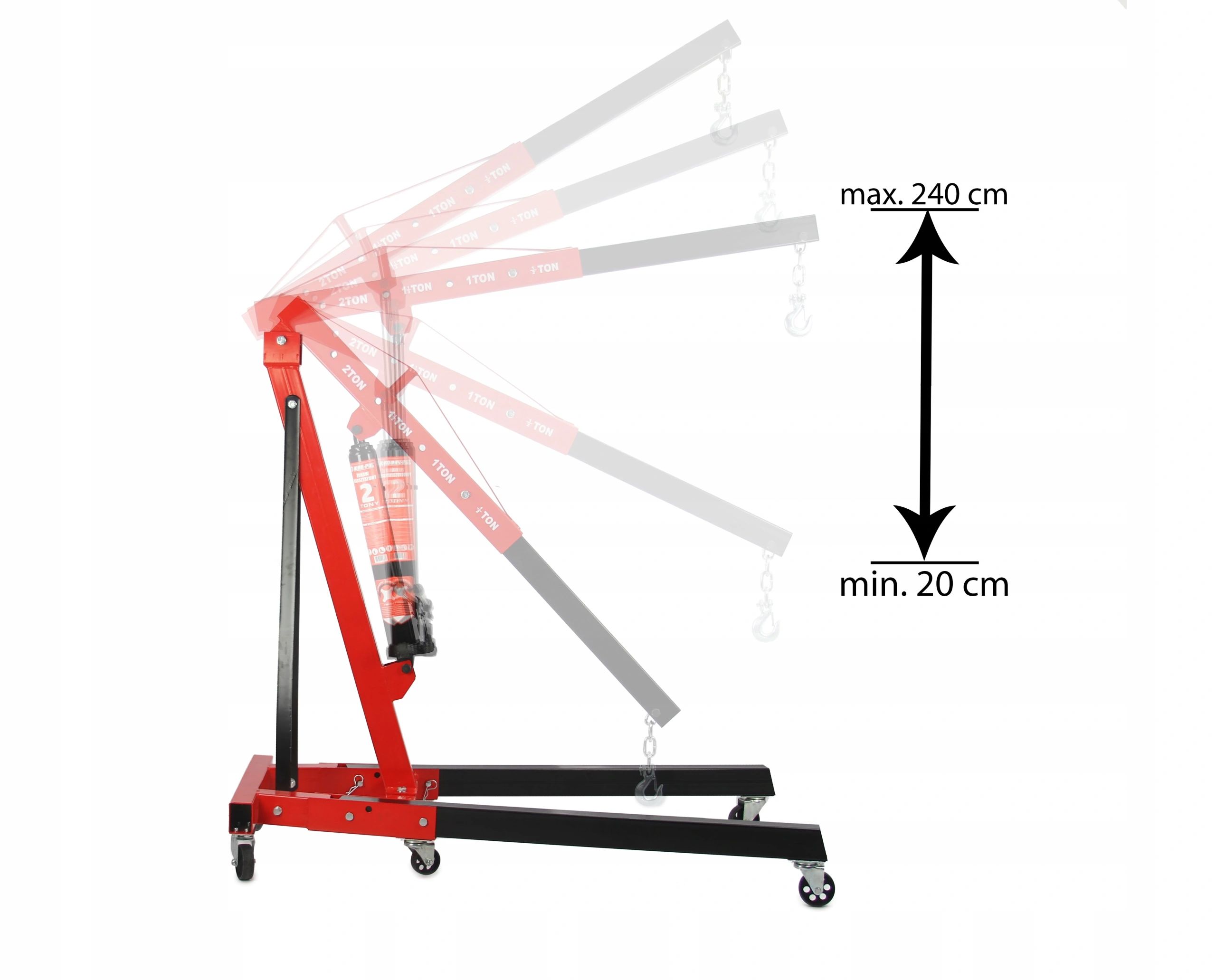 ŻURAW PODNOŚNIK WARSZTATOWY DŹWIG SILNIKA 2T 2000kg + HAK , ŁAŃCUCH Kod producenta KD333