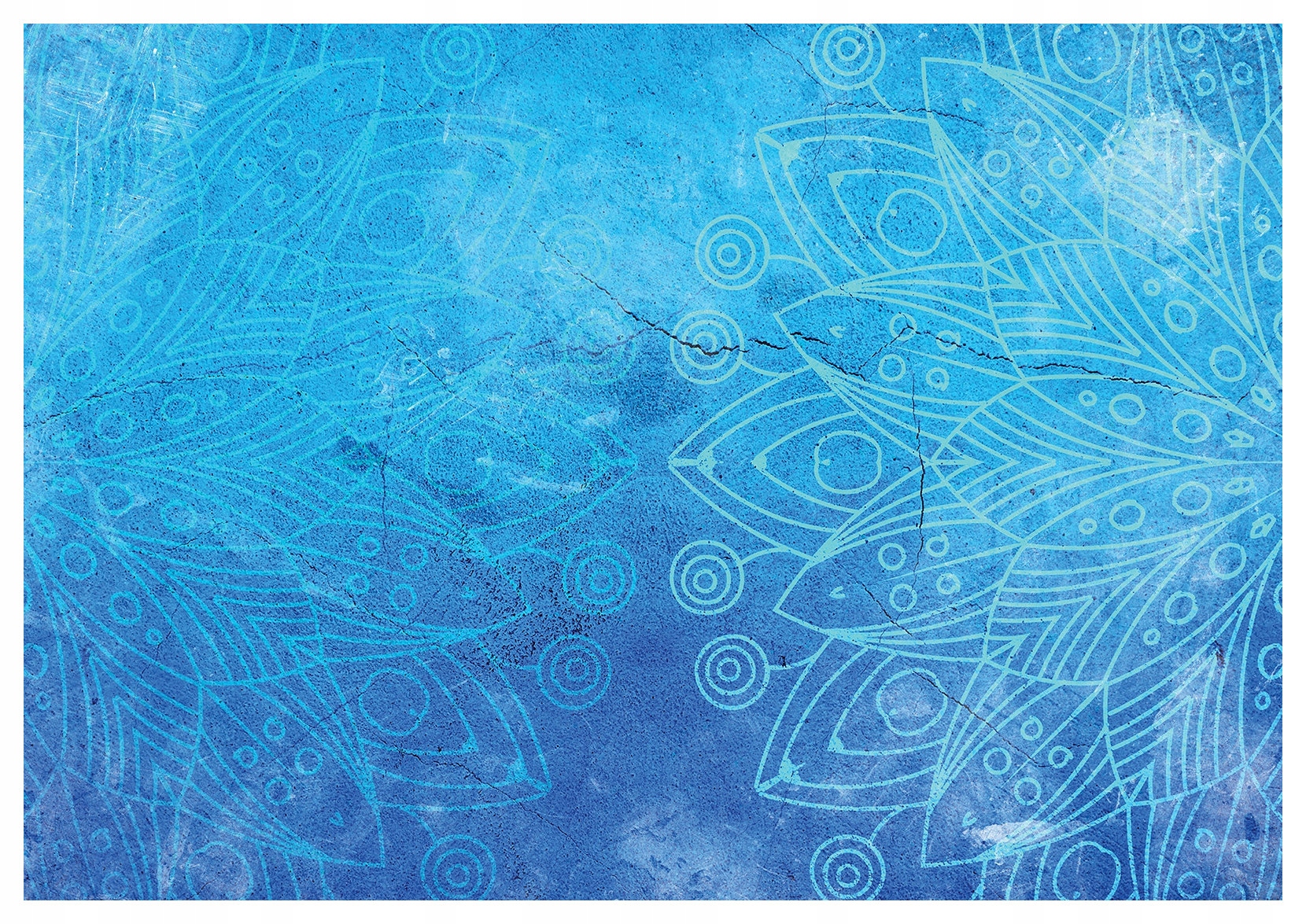 Fototapeta flizelina Mandala symetrie Modré relaxační vzory 520x318 lepidlo