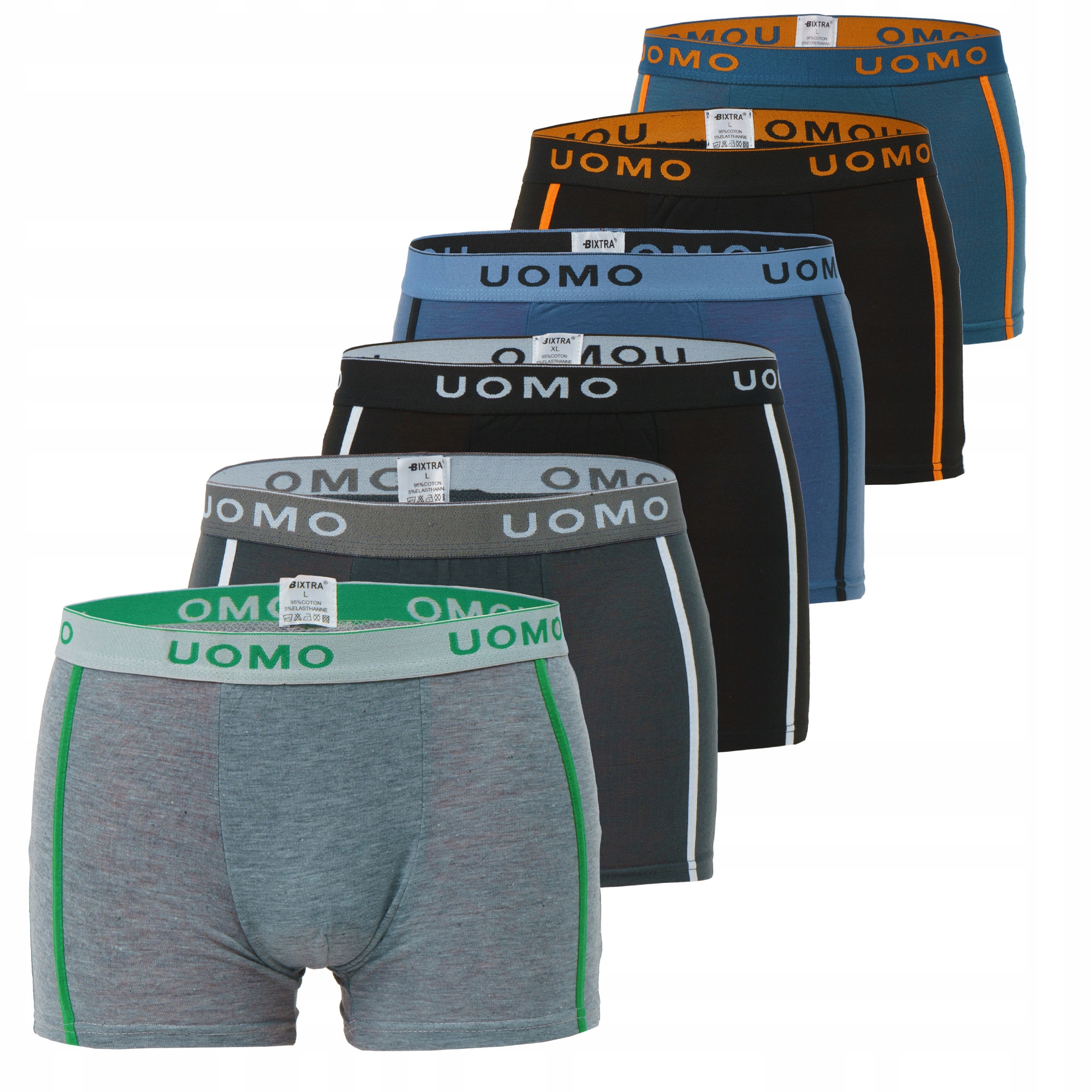 

6x Bokserki Męskie Bawełniane Mix Zestaw L