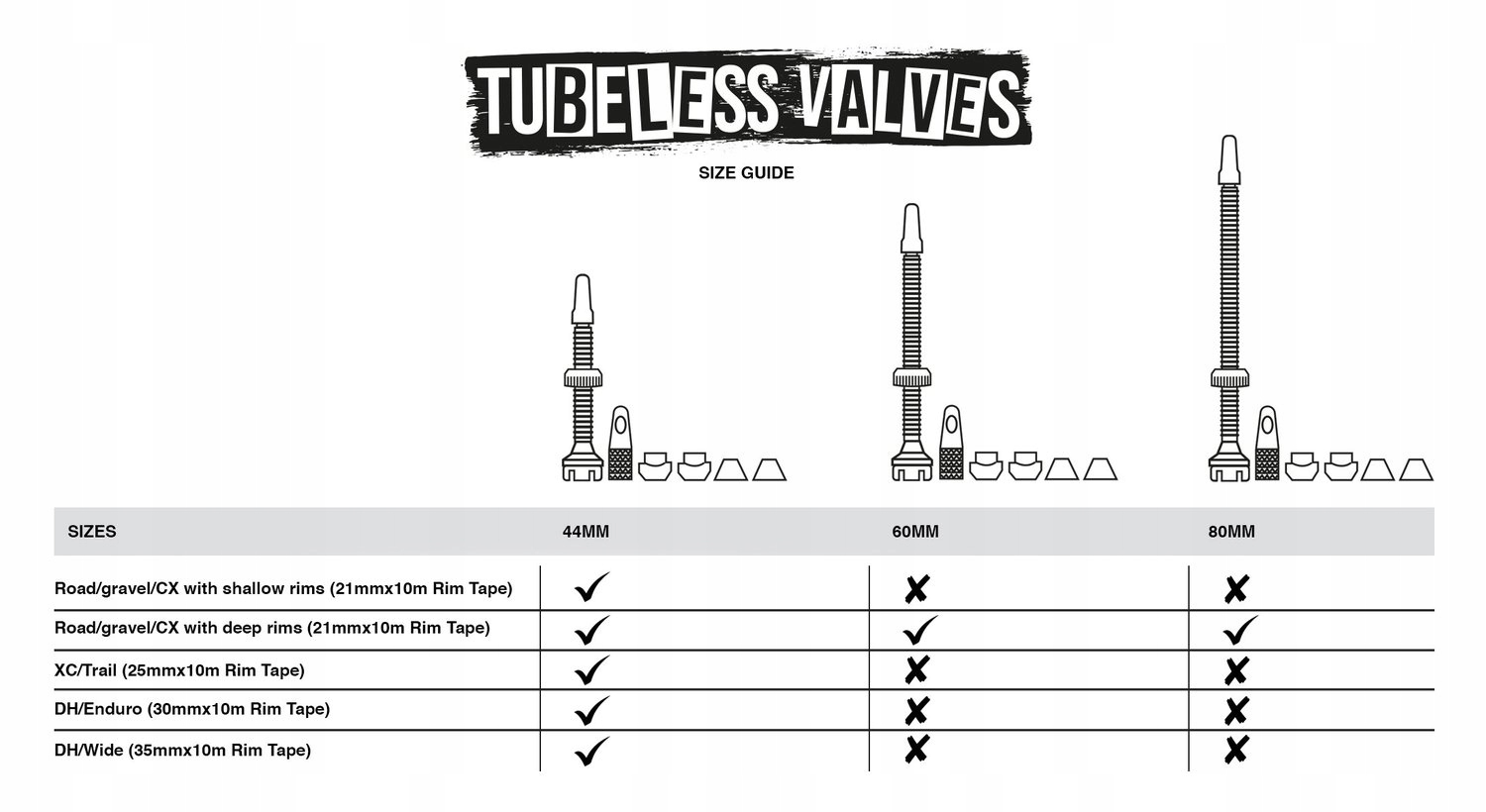 Muc-Off wentyle Tubeless Valves V2 60mm tęczowe Marka Muc-Off