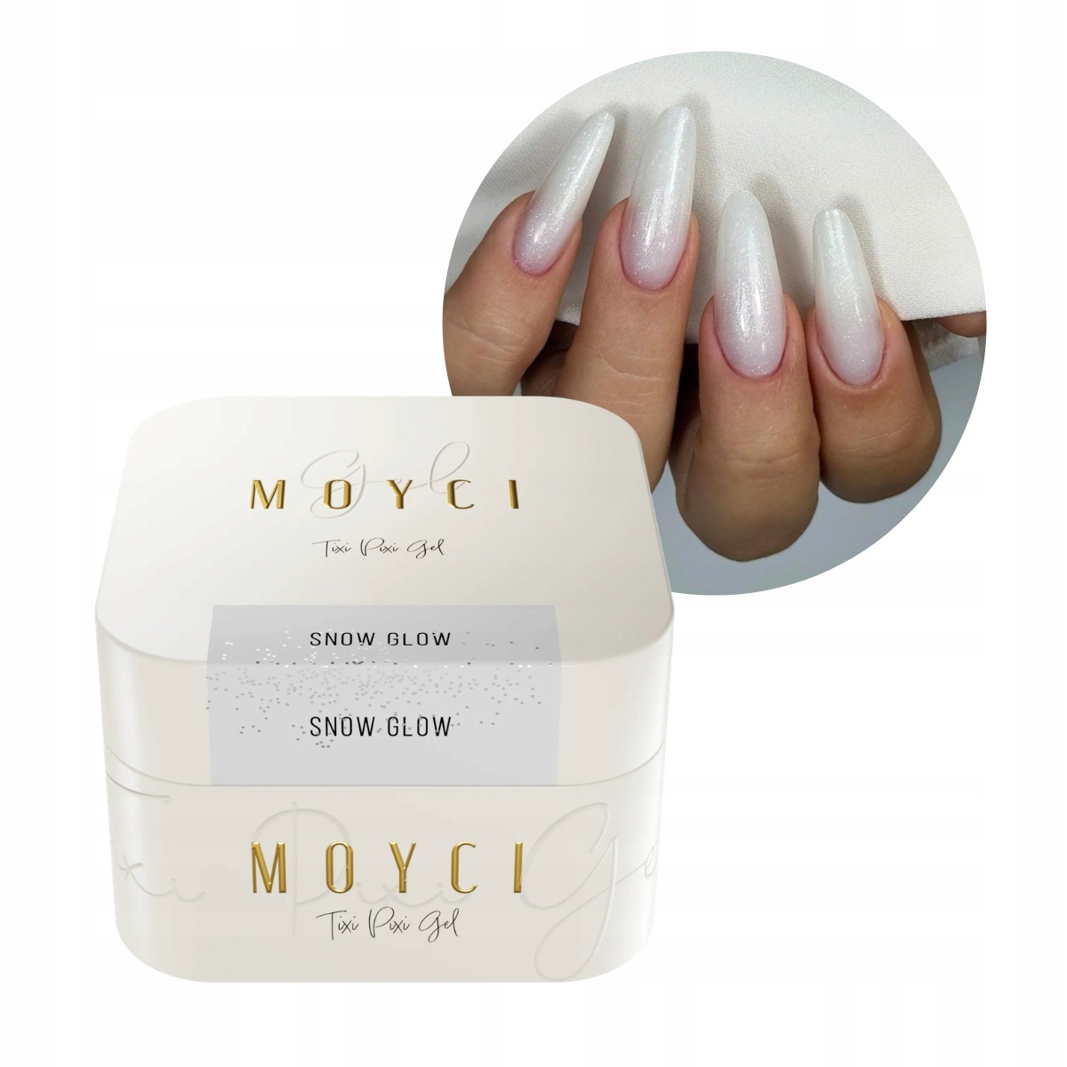 Moyci Żel Budujący Mleczny Biały z Drobinkami Snow Glob Tiksotropowy 30ml