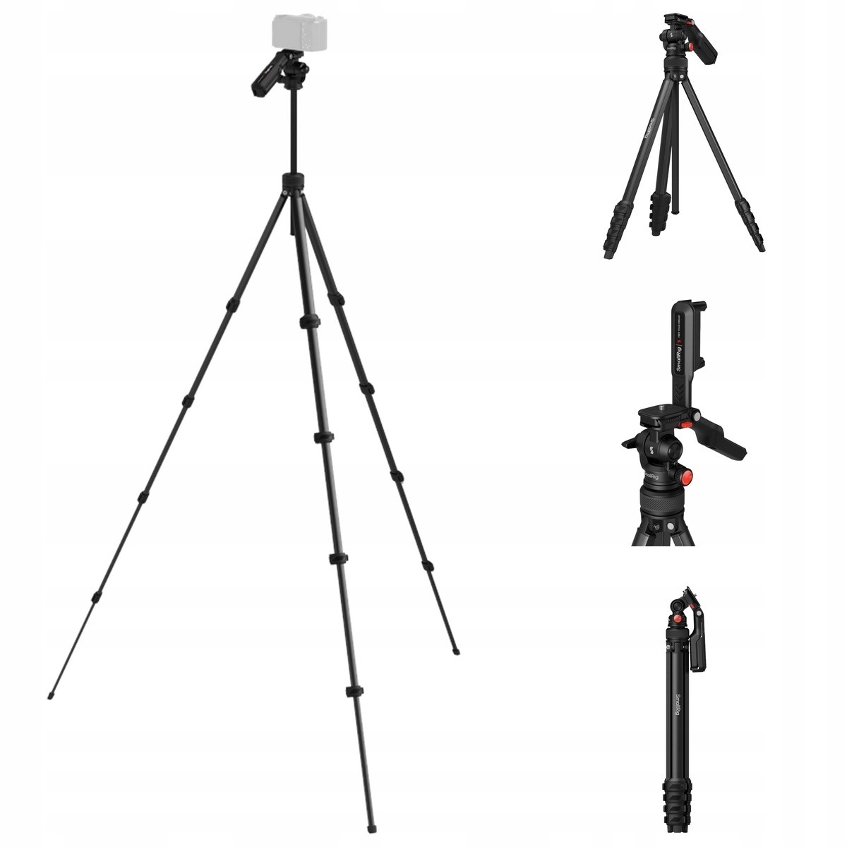 SmallRig 5473 Statyw video z głowicą i uchwytem na smartfona 160cm