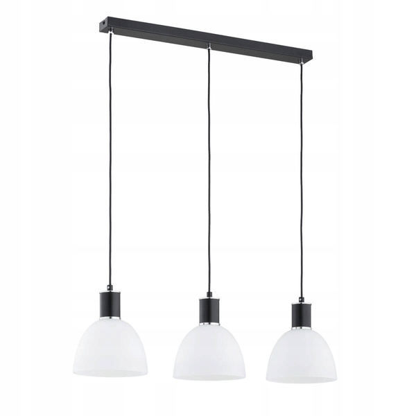 Klasická barová lampa Sanbri Černá & Bílá, tři kalichy nad pracovní deskou a ostrovem