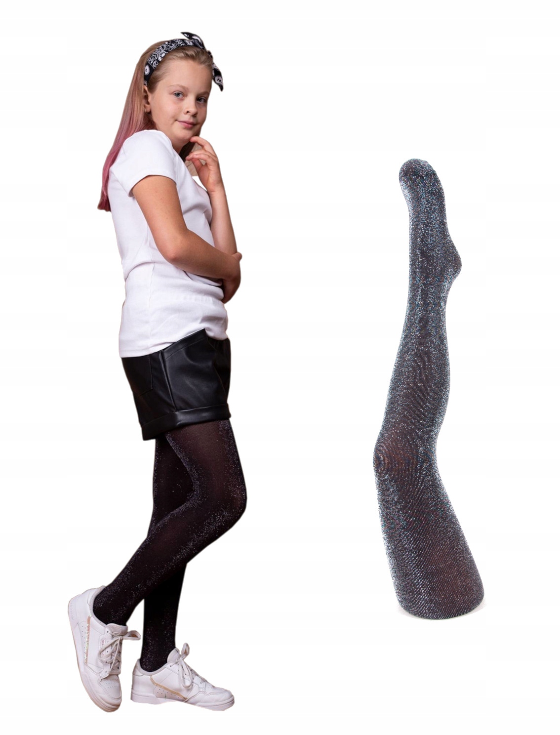 

Rajstopy YoClub czarne metalizowane 60DEN r140/146