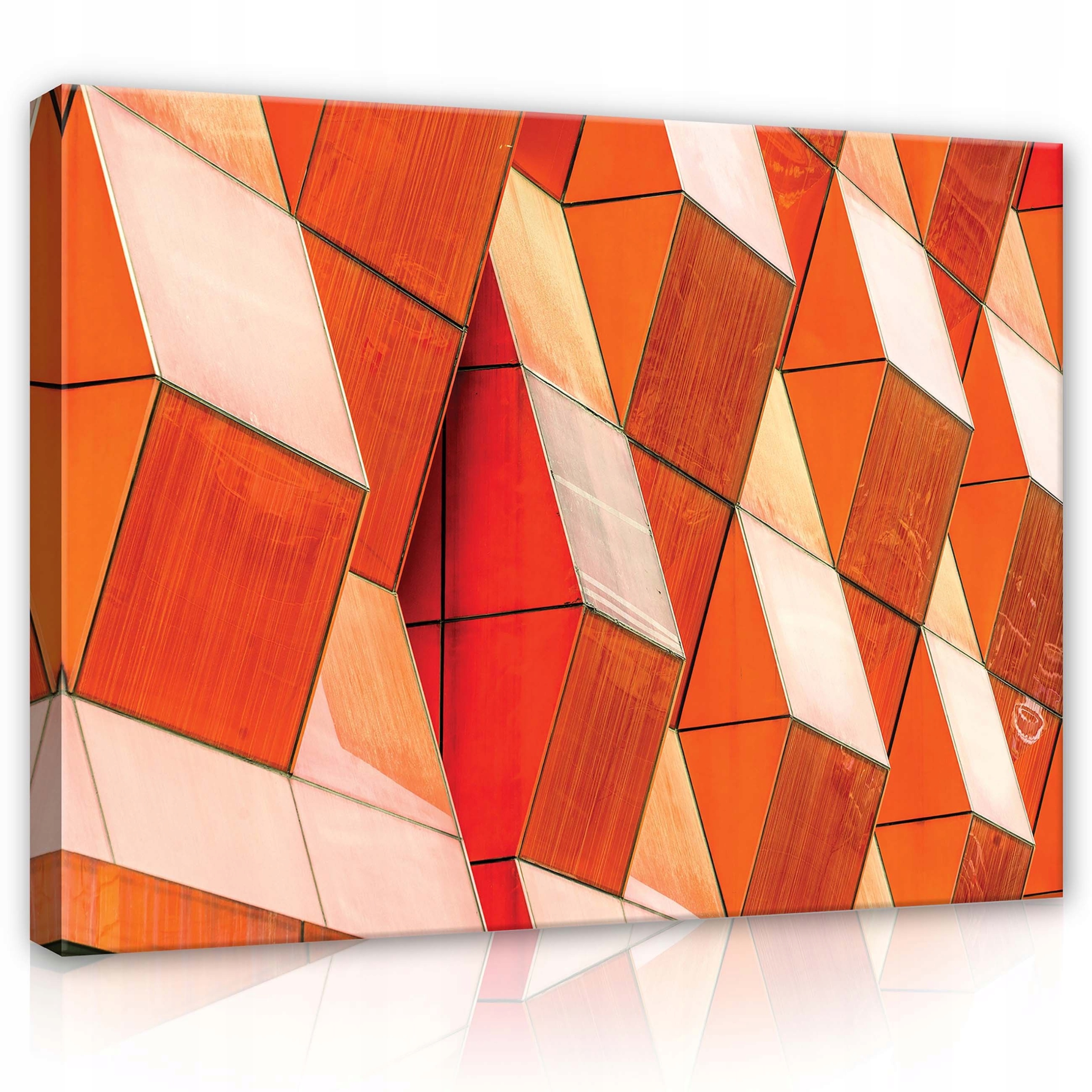 Obraz 80x60 Geometrické postavy Architektura Abstrakce Oranžová Bílá