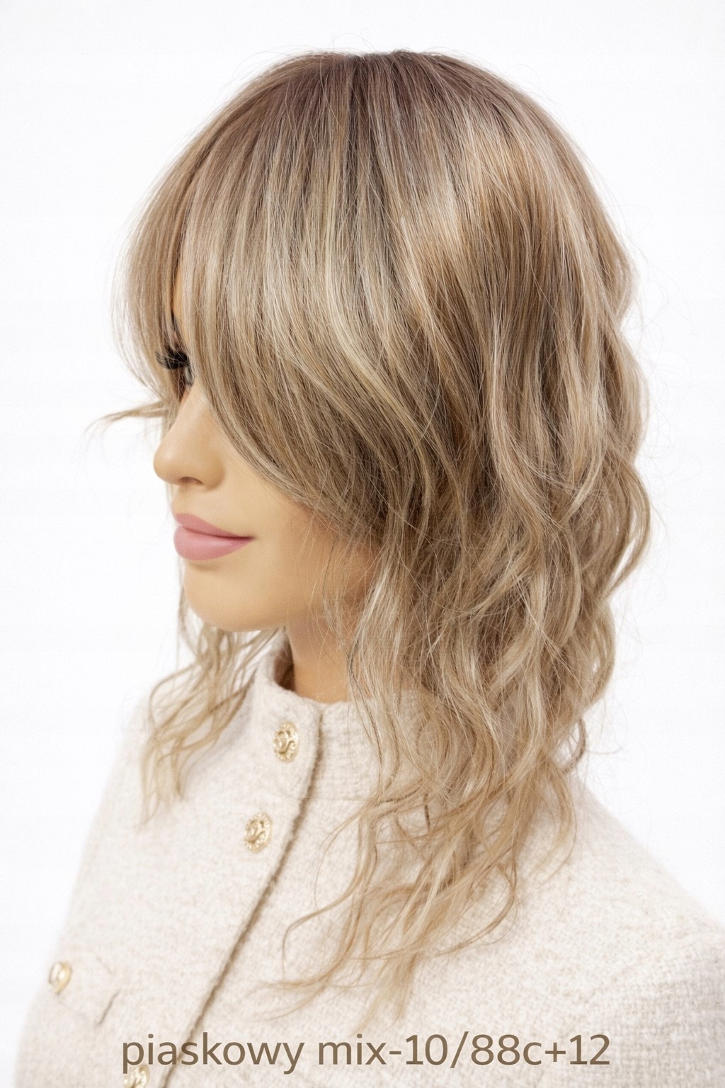 Topper falowany Adelajde mono w kolorze piaskowego mix blondu-Nessaja wig