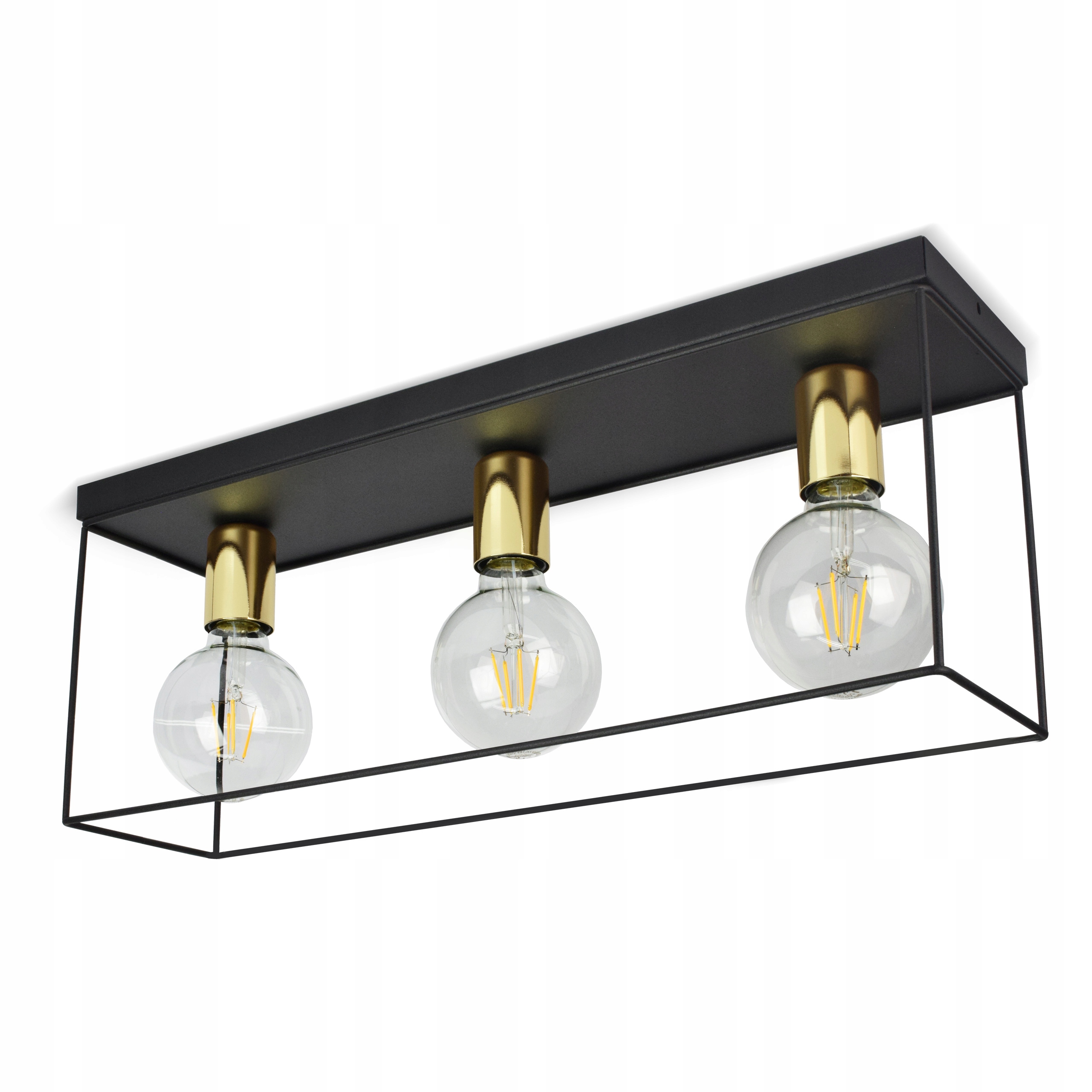 Závěsné Stropní Svítidlo Stropní Svítidlo Klec Loft 571-SK3 Led Black & Gold Edition