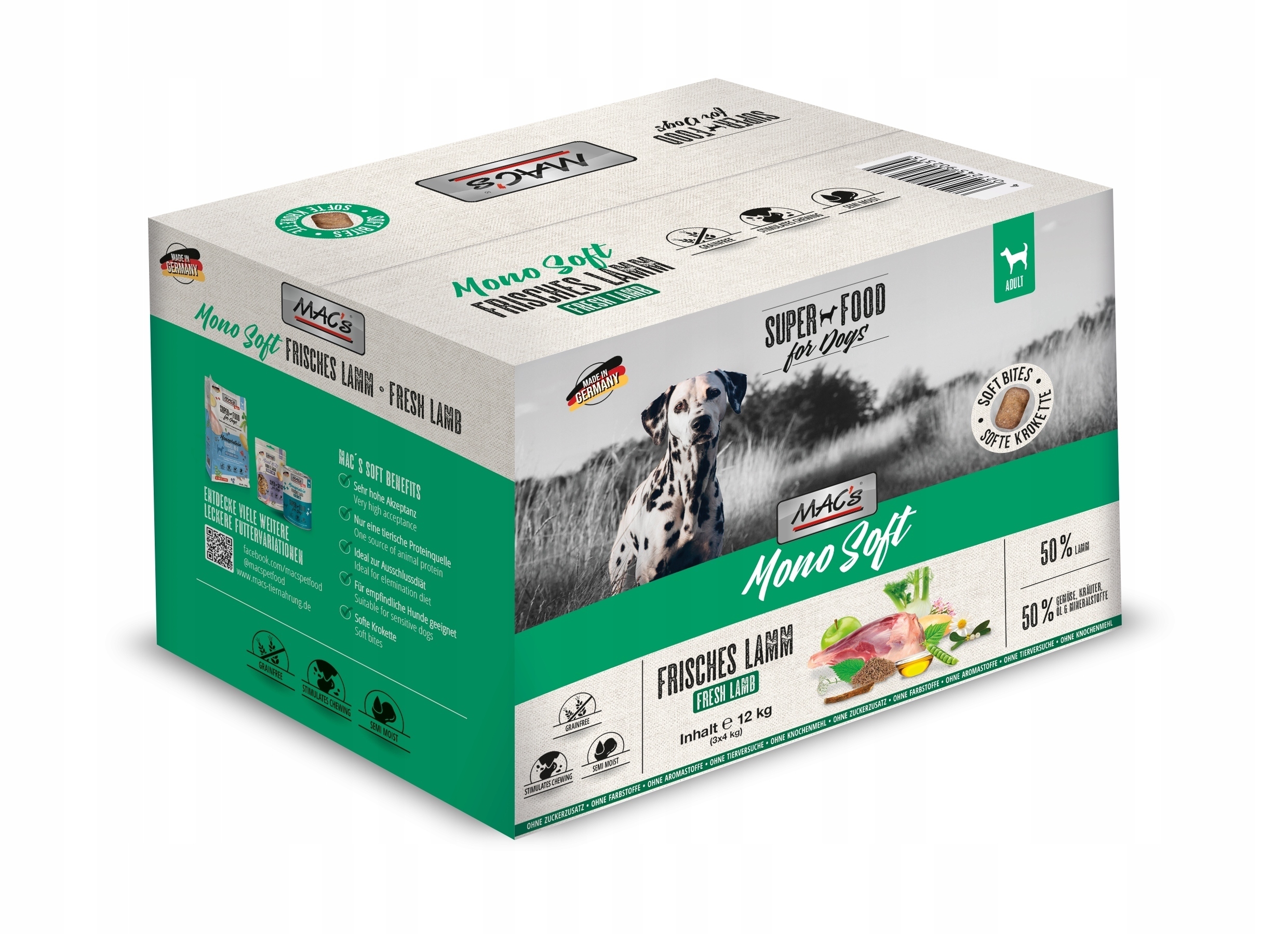 Mac's Dog Soft Pólwilgotna Monobiałkowa Karma Dla Psa Jagnięcina 12KG